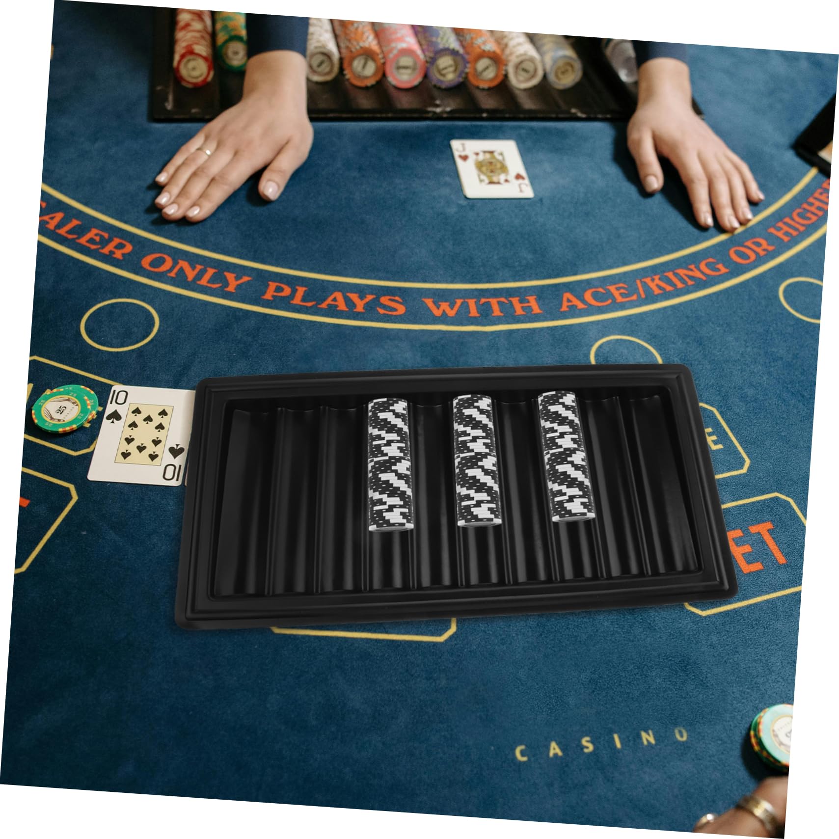 YARNOW Scatola Porta Fiches da Poker in Acrilico Trasparente, Compatta, per 500 Pezzi, per Poker e Giochi da Tavolo