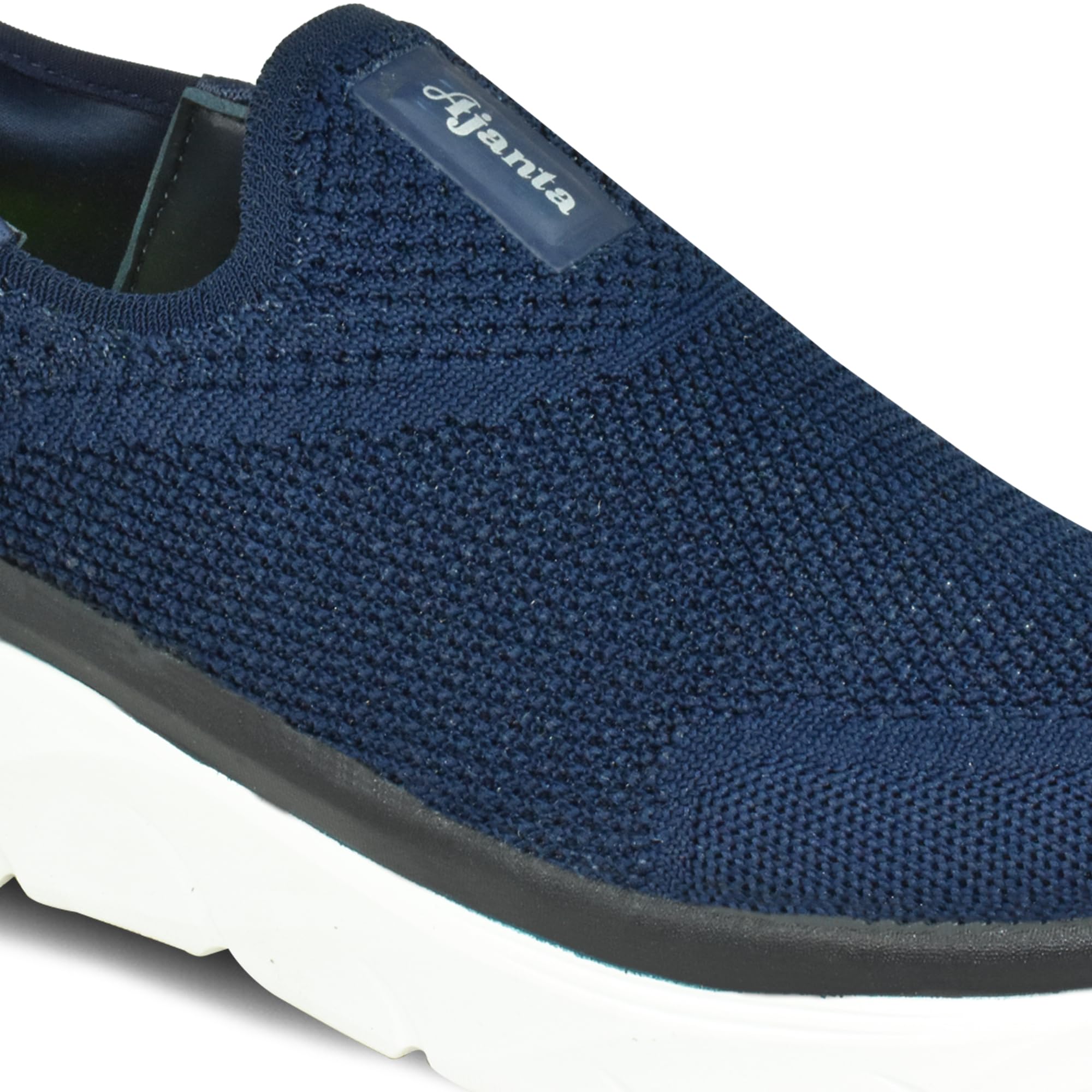 AJANTA Men’s Slip-On Shoes | Blue Mesh Upper Lightweight Casual Wear Footwear 3