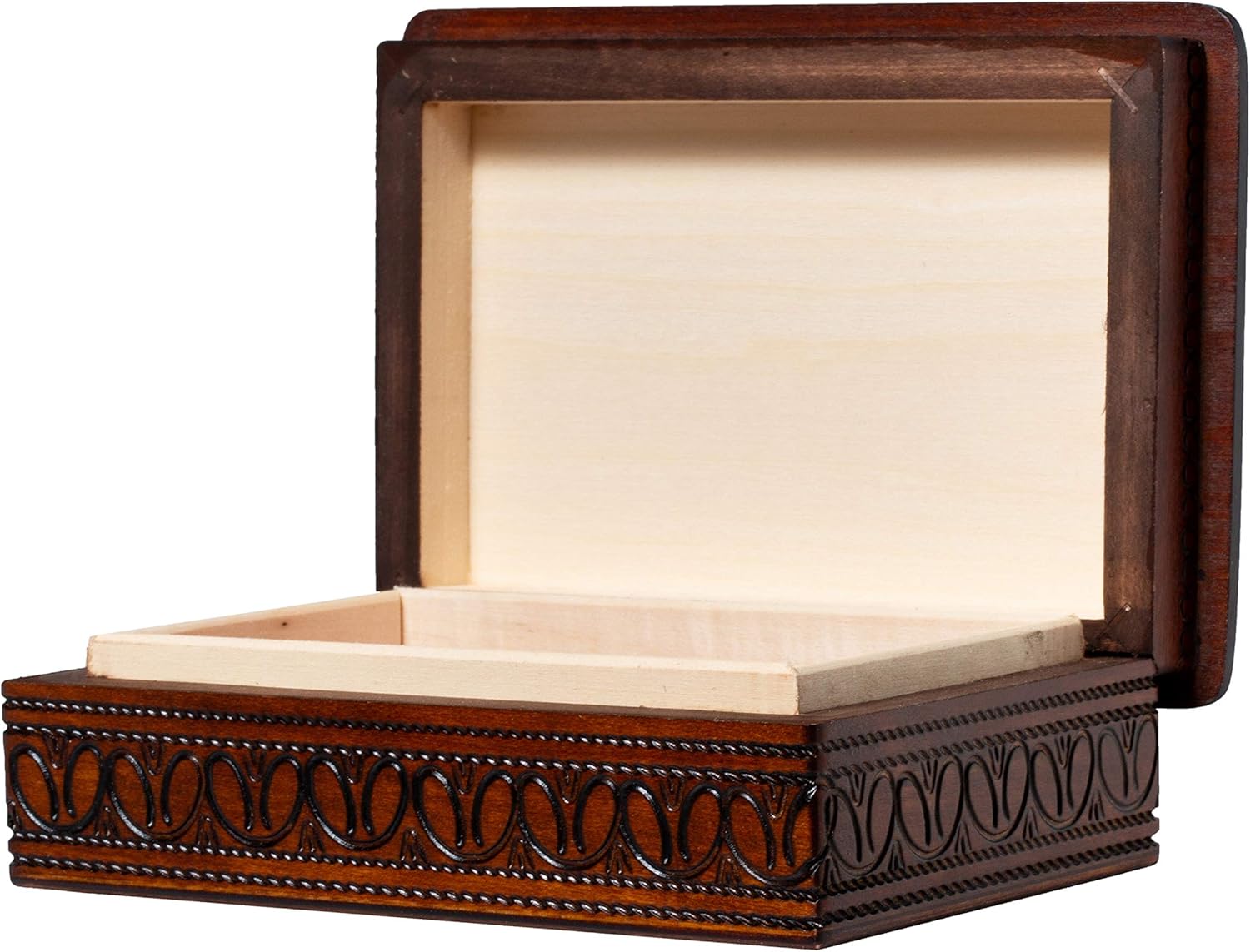 Artisan Owl Polish Handmade Large Elegant Slightly Rounded 9" Wooden Box for Keepsakes, Love Letters, Jewelry, and Specialty Items