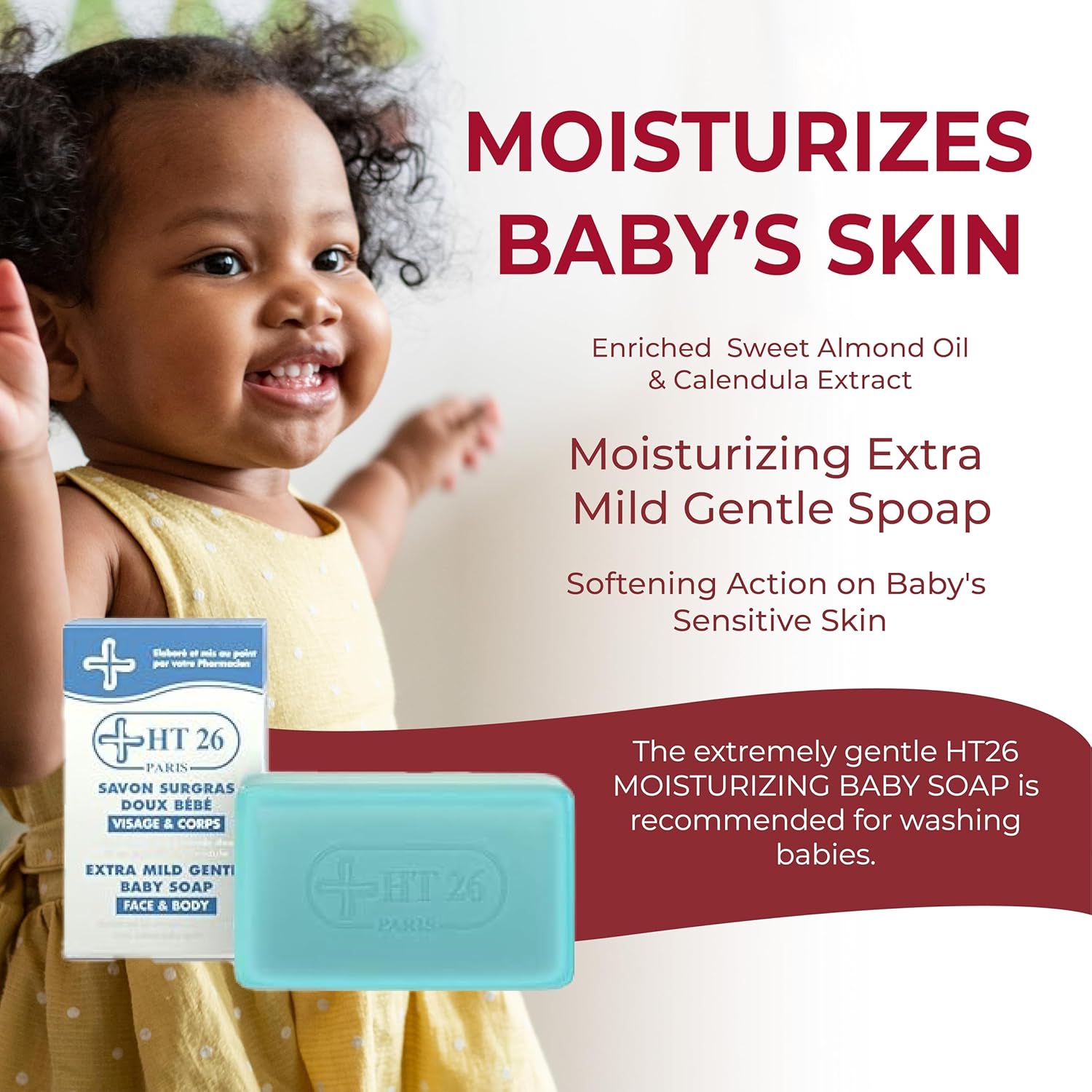 HT26 Moisturizing Extra Mild Gentle Baby Soap / Savons Surgras Doux Bebe