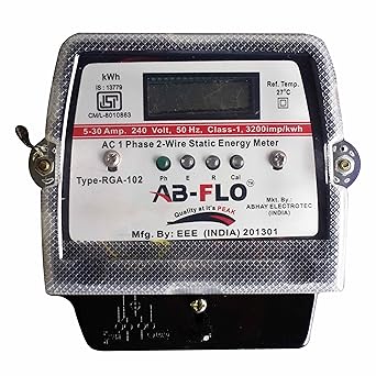 AB-FLO Meters Single Phase, 2Wire, 240V~50Hz Digital Multi-function Electrical Energy Meter with electronic LCD Display (Sub Meter)