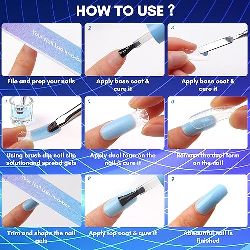 Miniatura 9 de Makartt Kit de gel de uñas de poli de colores galaxia, 0.5 onzas líquidas, gel para extensión de uñas, 6 colores brillantes de cielo nocturno, gel