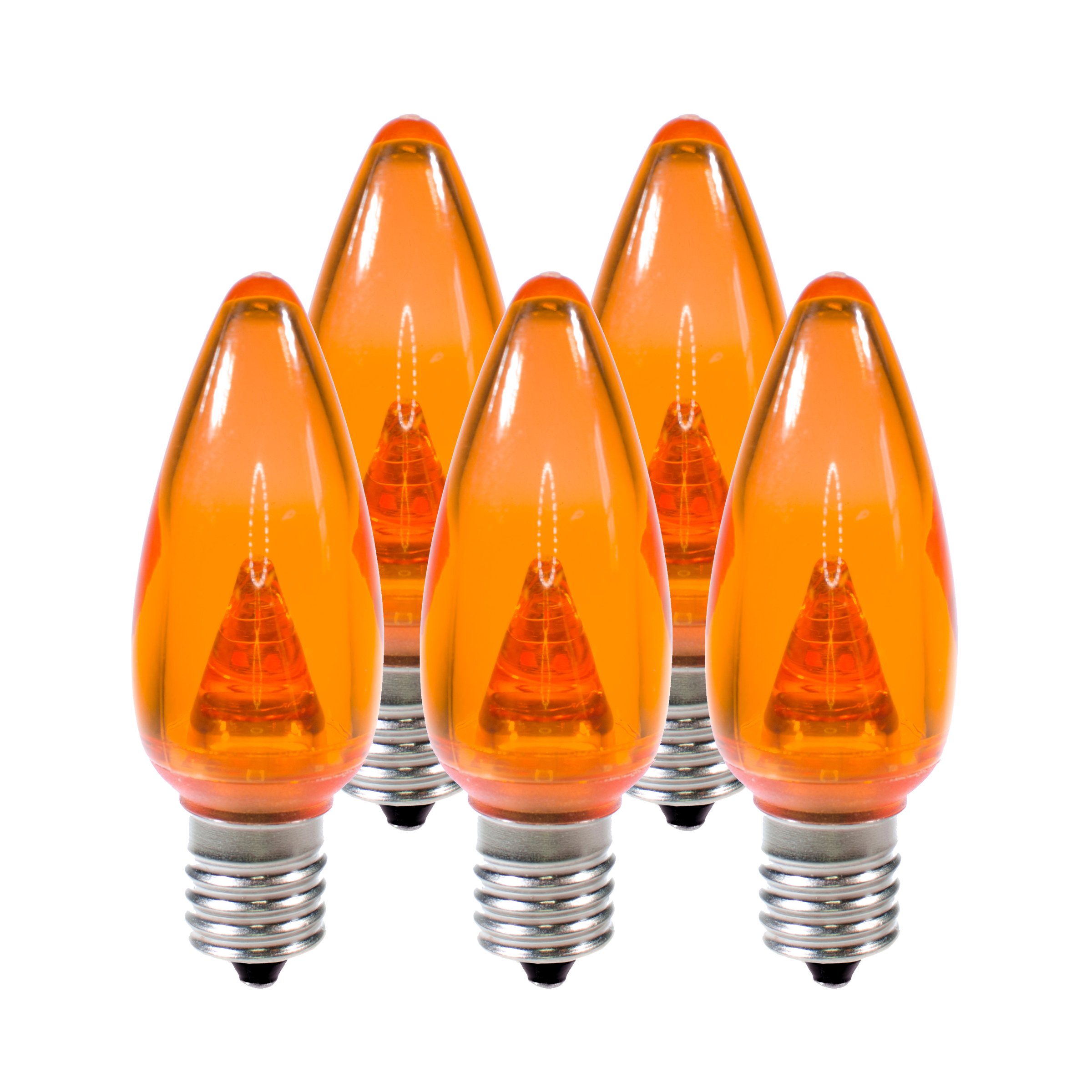 Holiday Lighting Outlet Smooth C9 Christmas Lights | Orange LED Light Bulbs Holiday Decoration | Warm Christmas Decor for Indoor & Outdoor Use | 3 SMD LEDs in Each Light Bulb | Set of 25