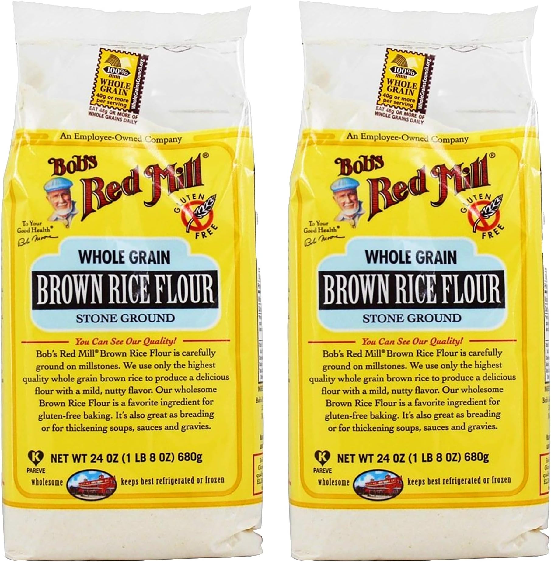 Brown Rice Flour, 2lb, Premium Brown Rice Flour Gluten