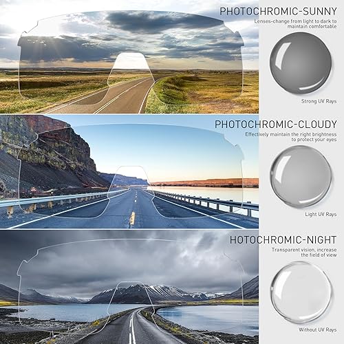 Miniatura 3 de SCVCN Gafas de sol de ciclismo fotocromáticas sin marco para hombres y mujeres, ideales para béisbol, bicicleta, golf, correr