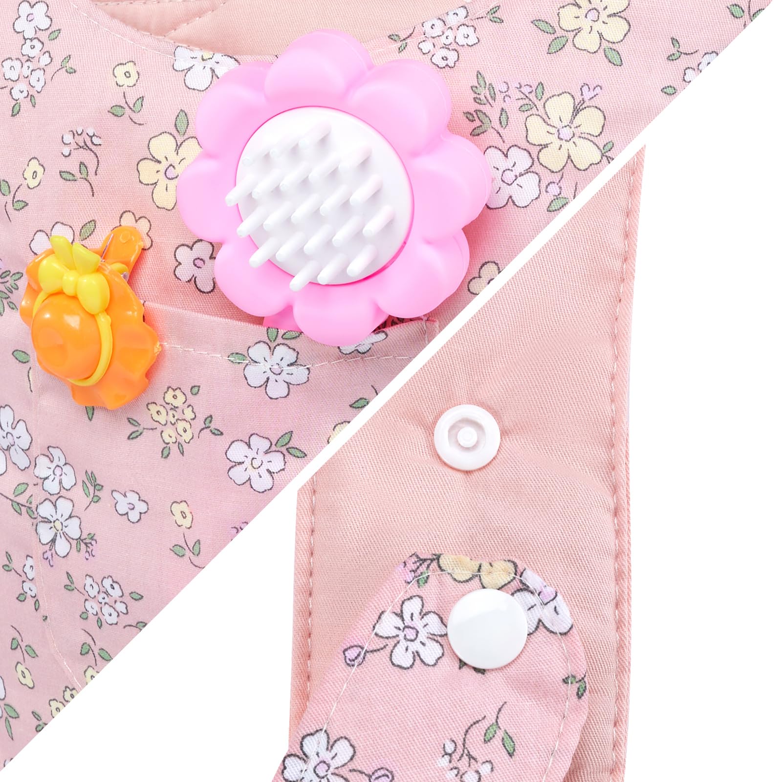 GAGAKU Transportador de muñecas para niños pequeños, portabebés para muñecas, Accesorios, portabebés para niñas pequeñas, Color Rosa (Flores de Pera) - 5