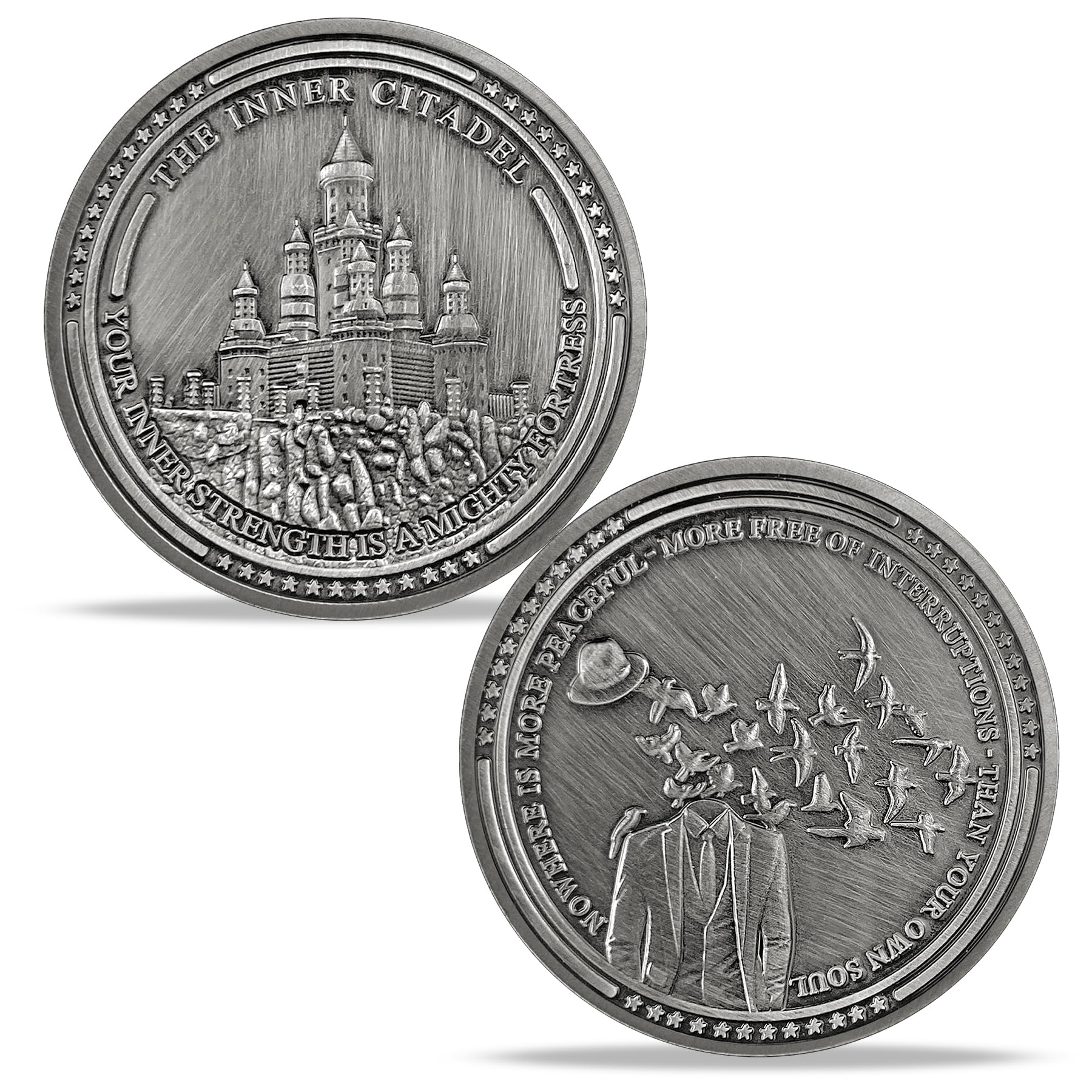 Imasoner Inner Citadel Coin Stoicism Medallion Daily Stoic Reminder Token EDC Challenge Coin for Stoicism Gifts