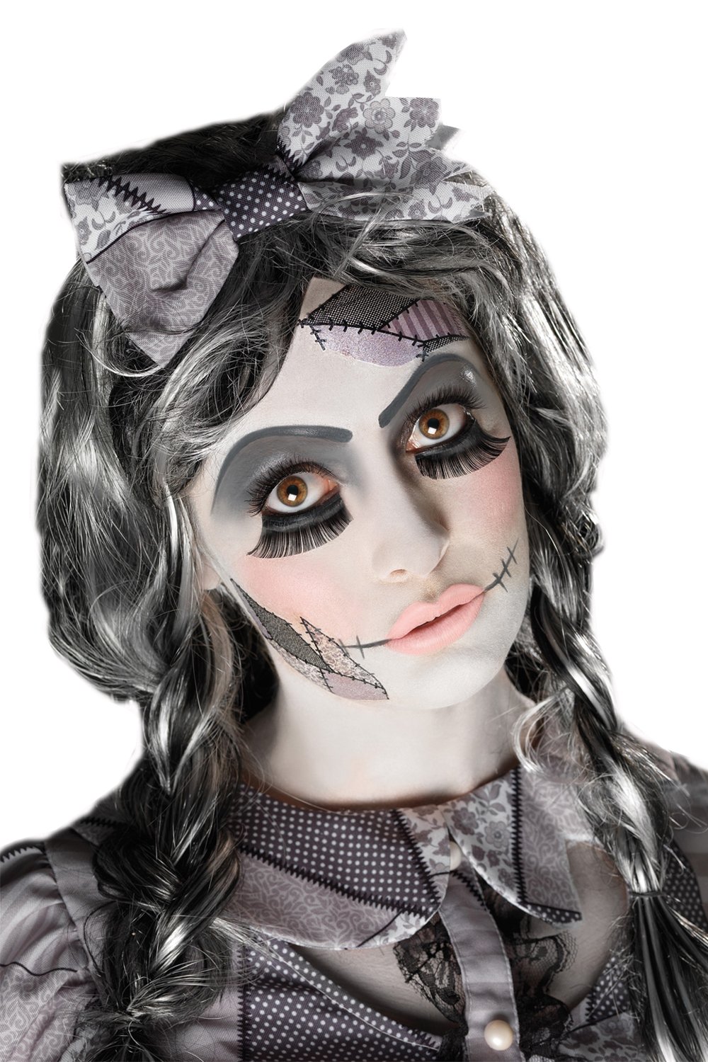 Kit Trucco Bambola Rotta Smiffys | Aqua, Nero, Trasferibili, Ciglia E Spugnette Per Halloween - 3