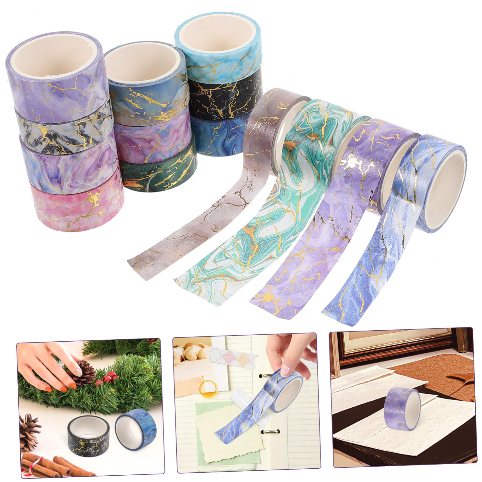 Operitacx 56rollos Cinta Washi Decorativa De Mármol Para Scrapbooking y Manualidades Para Diarios y Proyectos Diy
