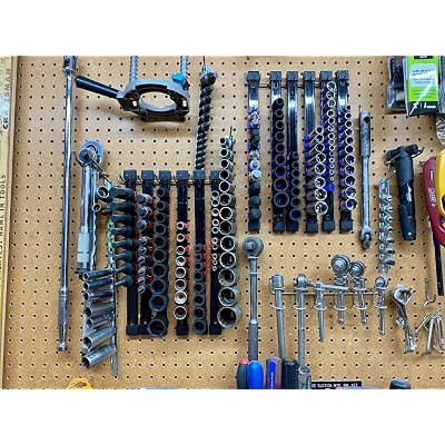 CASOMAN 6-Piece ABS Socket Organizer Set - 1/4", 3/8", 1/2" Drive Premium Socket Holders (Blue & Red)