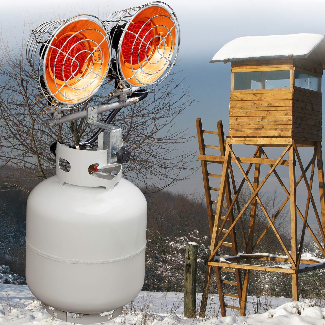 Amazon.com: ProCom Tank-Top Propane Heater - Double Burner, 30,000 BTU,  Model# PCTT30, Silver : Patio, Lawn u0026 Garden