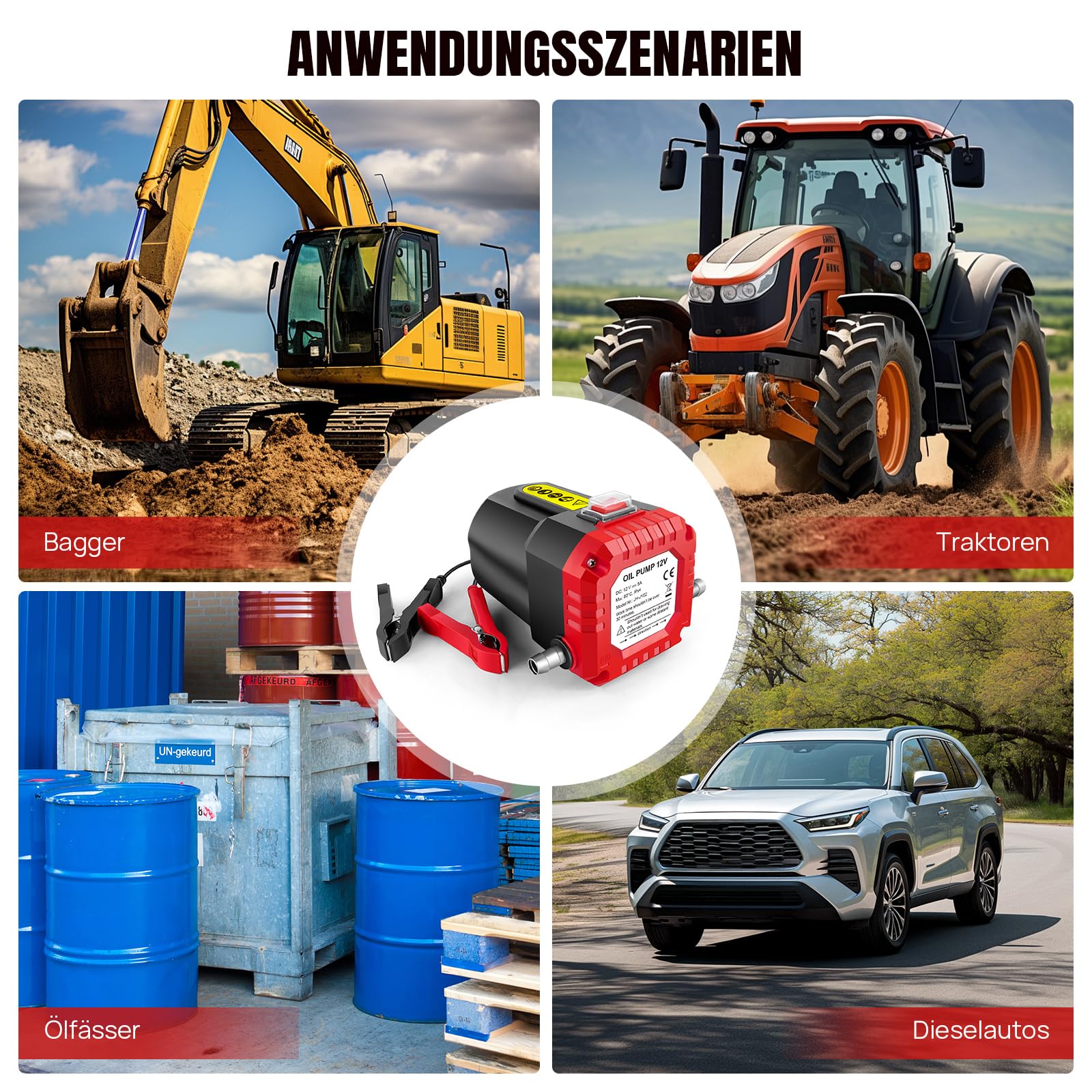 12V 100W Ölabsaugpumpe Benzin Diesel Heizöl Abzieher Transfer Auto Ölpumpe
