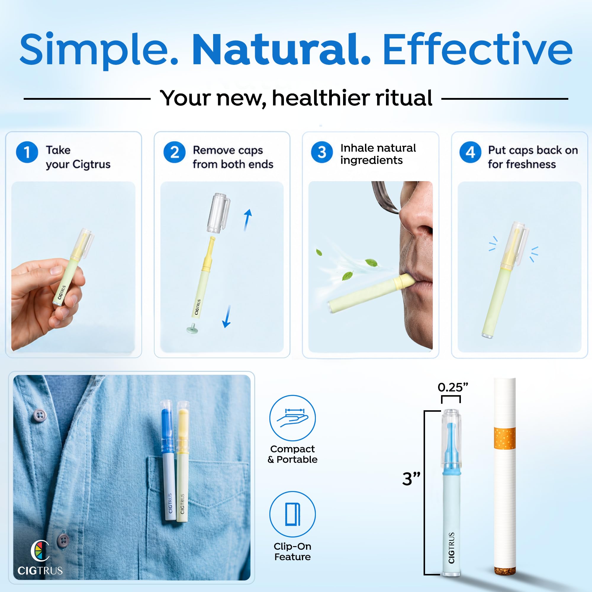 air cigarette replacement Amazon.com: Cigtrus Cigtrus Smokeless Air Inhaler, Smoking Alternative,  Tobacco-Free, Nicotine-Free & Non-Electric, Oral Fixation Relief