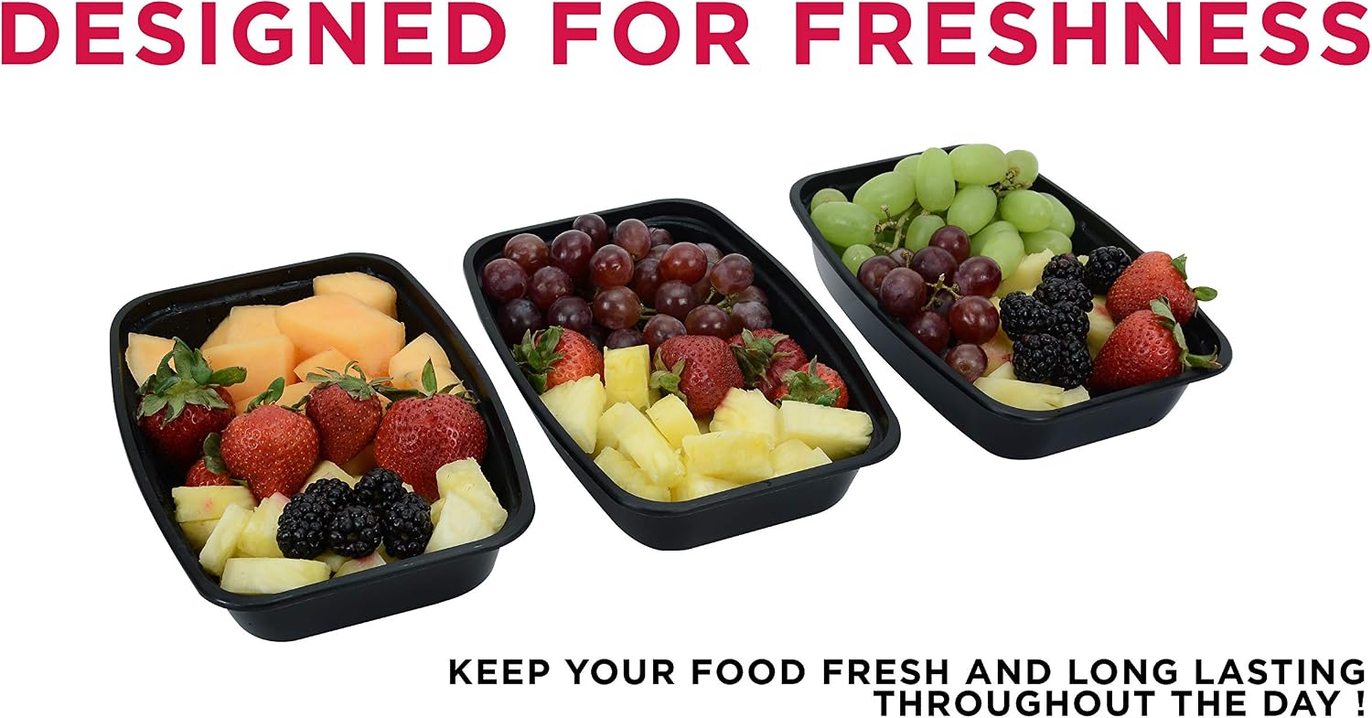 Cubeware 25-Pack Snap-Seal | Microwavable | Dishwasher Safe | Freezer Safe | Reusable Food Storage Bento Box | Meal Prep Containers with Lids | 28 oz | BPA Free