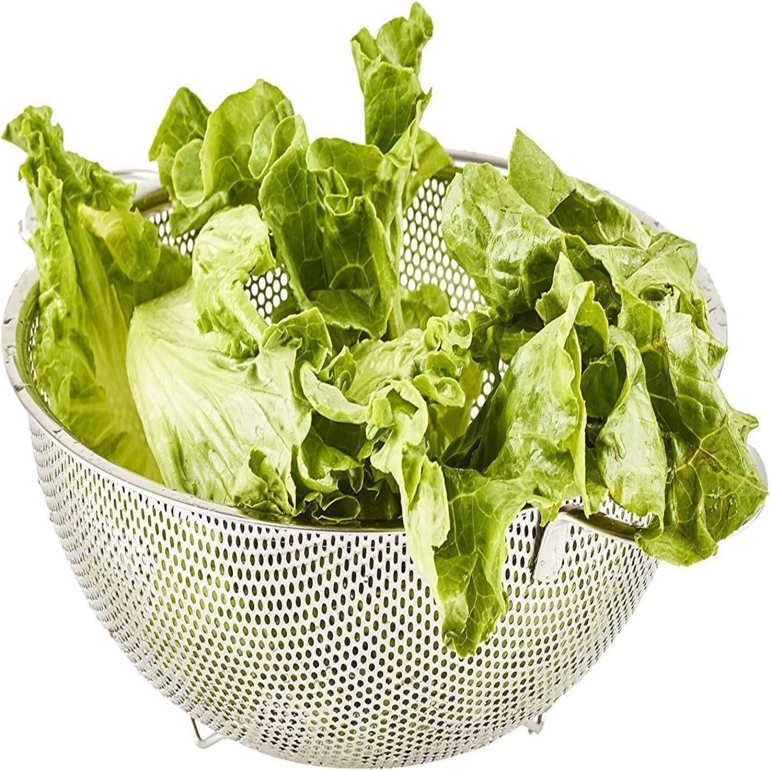 Set di scolapasta a rete microforata in acciaio triplo strato colino impilabile con mania per risciacolare le verdure scolare la pasta il riso e i cereali