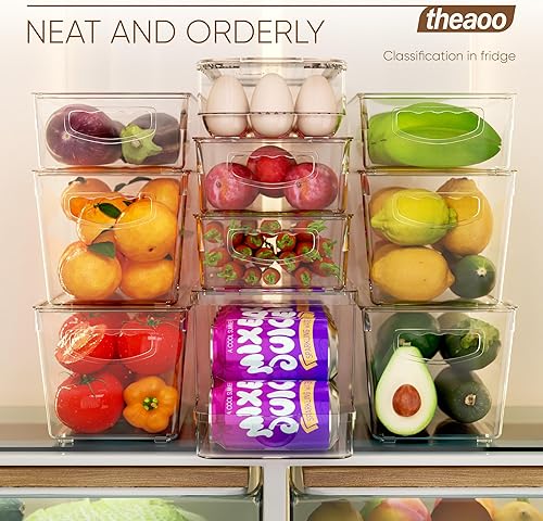 Miniatura 3 de Contenedores organizadores de refrigerador paquete de 8 organizadores de refrigerador y almacenamiento transparentes con tapas contenedores de