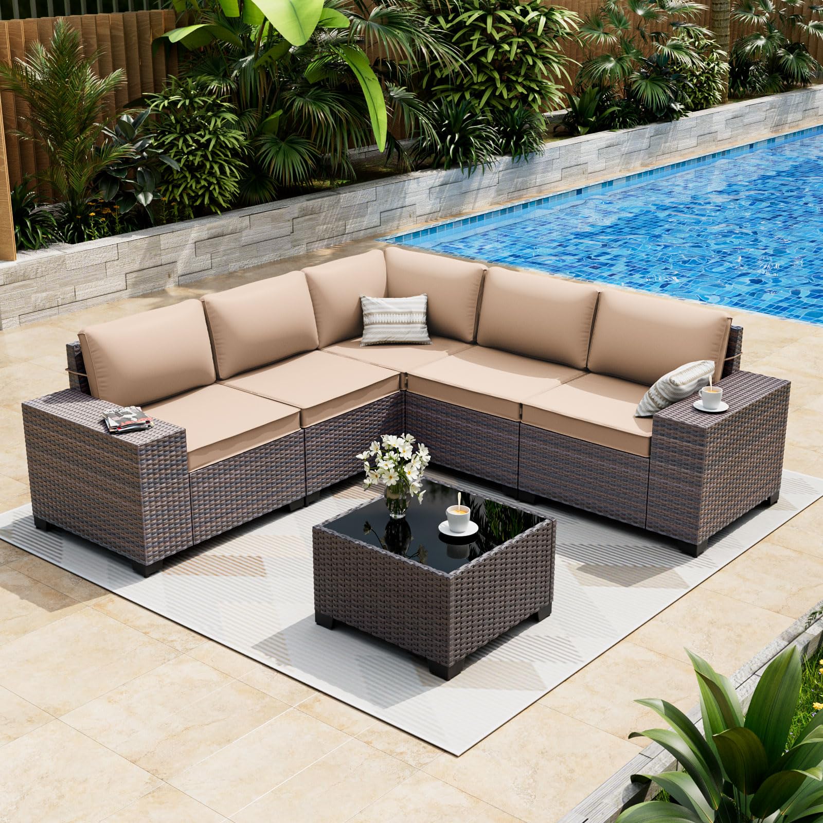 ALAULM 6 Pieces Patio Furniture Set