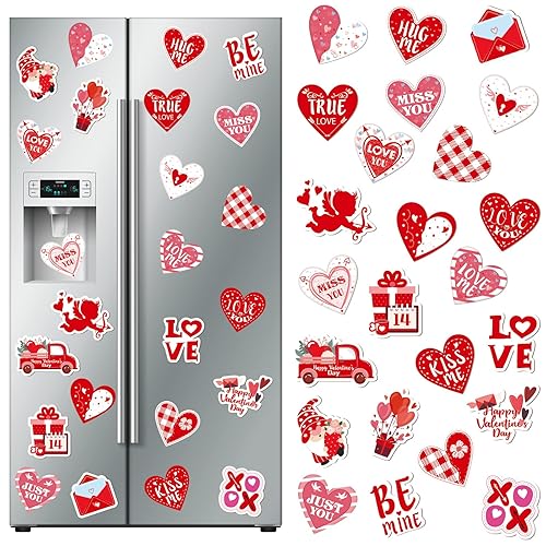 Zhanmai 24 Pcs Valentine's Day Refrigerator Magnets Valentine's Day Car