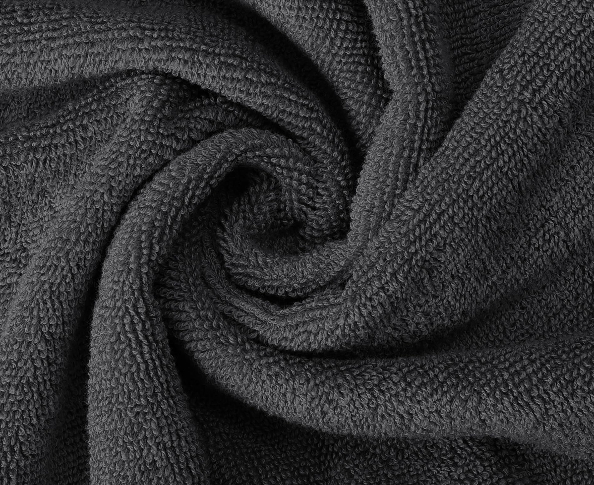 Oakias Juego de 8 toallas de color gris oscuro de 600 g/m², 2 toallas de baño, 2 toallas de mano y 4 paños de baño, altamente absorbentes