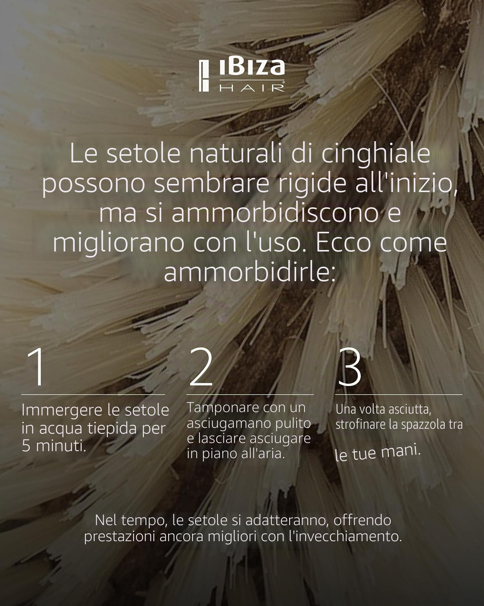 Ibiza Hair - Spazzola rotonda - Legno di sughero eco - B4 Naturale - Professionale - Fatto a mano - Grande