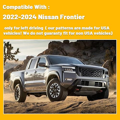 Miniatura 6 de Tapete antideslizante para tablero de instrumentos compatible con Nissan Frontier 2022 2023 2024 Protector solar (borde negro)