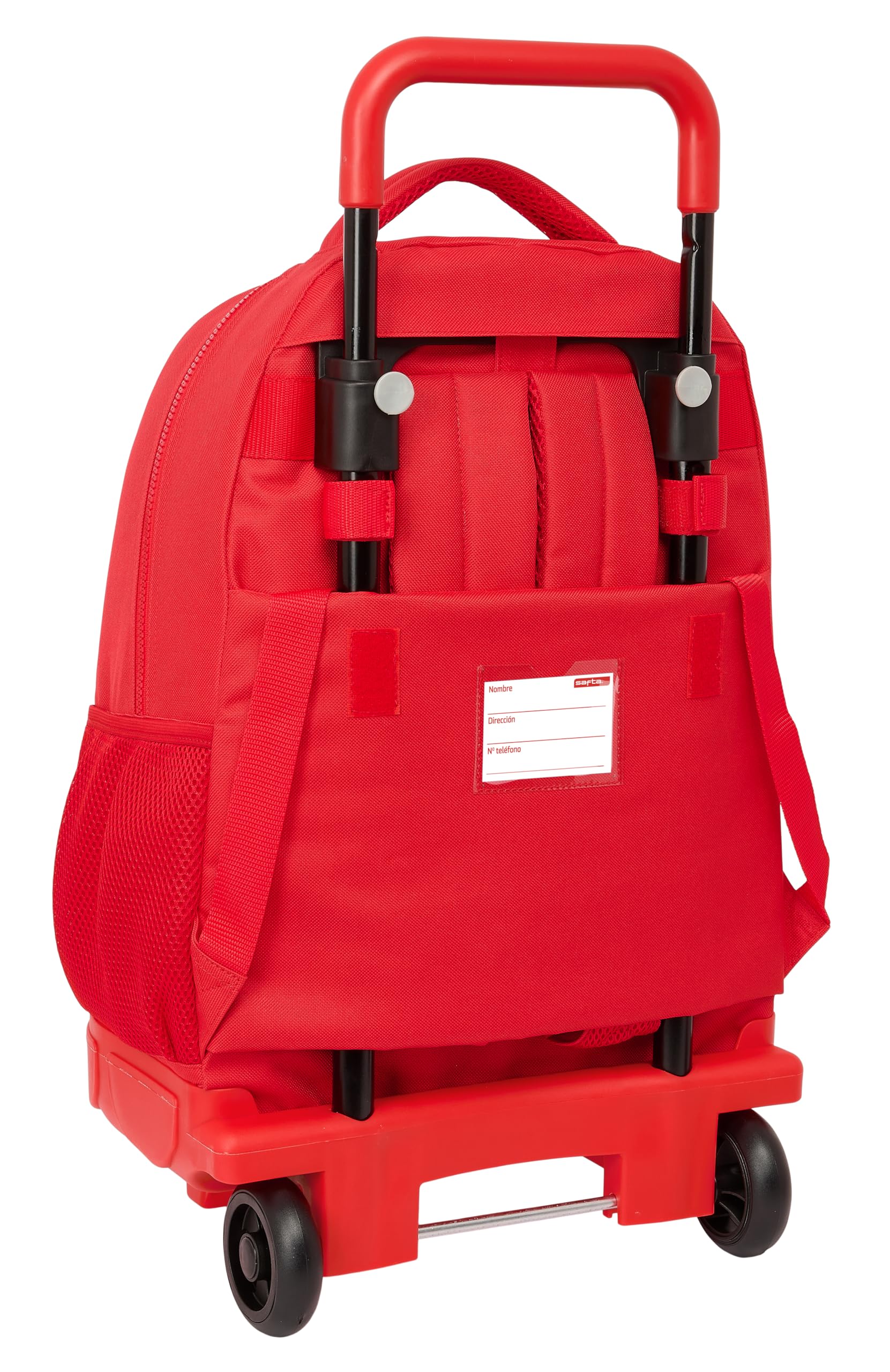 Safta ATLÉTICO DE MADRID - Mochila Grande con Ruedas, Compacta, Extraíble, Ideal para Niños de Diferentes Edades, Cómoda y Versátil, Calidad y Resistencia, 33x22x45 cm, Color Rojo