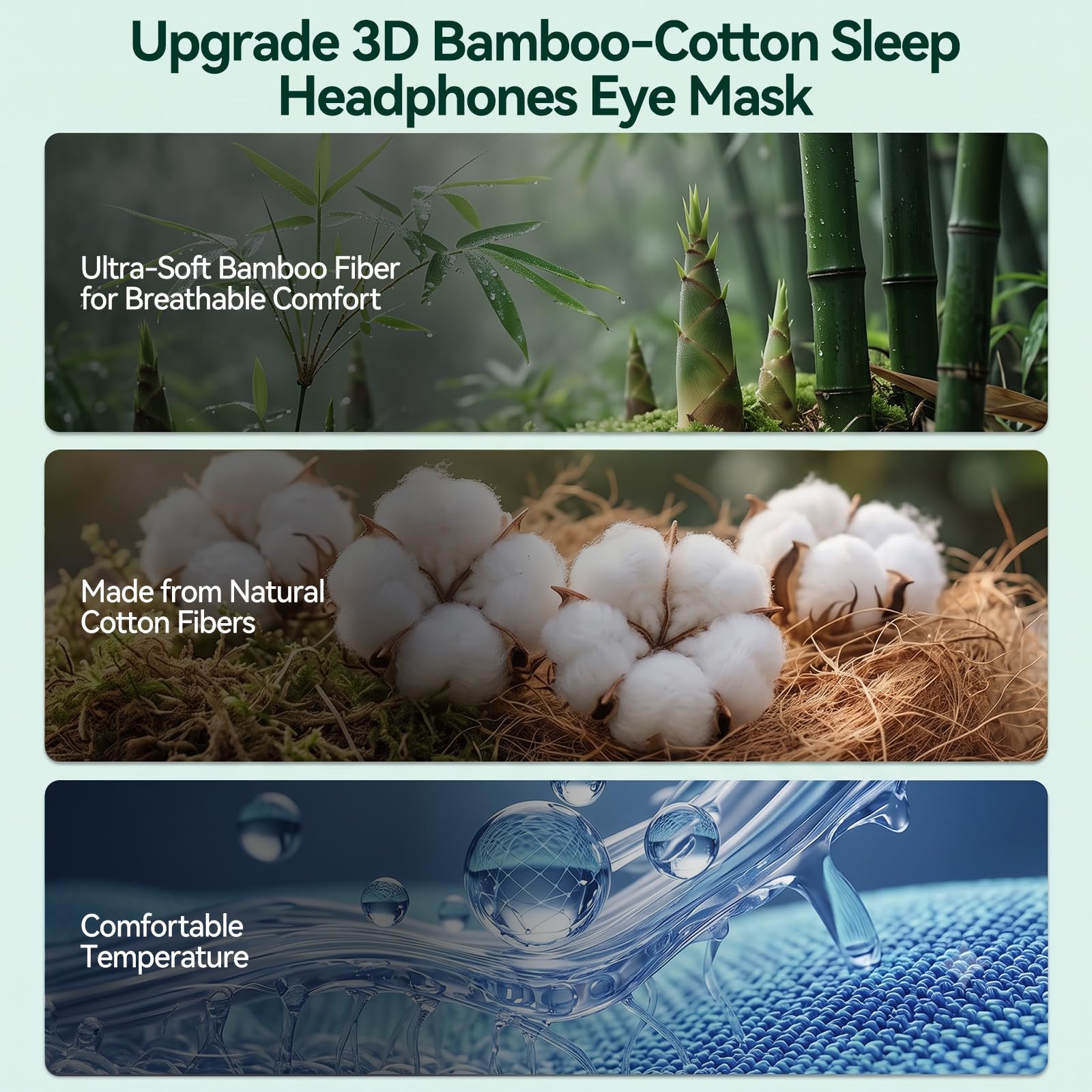 Schlafmaske mit Bluetooth-Kopfhörern, 3D-Verdunkelung, Schlafkopfhörer mit verstellbaren Lautsprechern, waschbare Augenmaske, Bluetooth 5.4, 10-12H Spielzeit für Reisen, Meditation