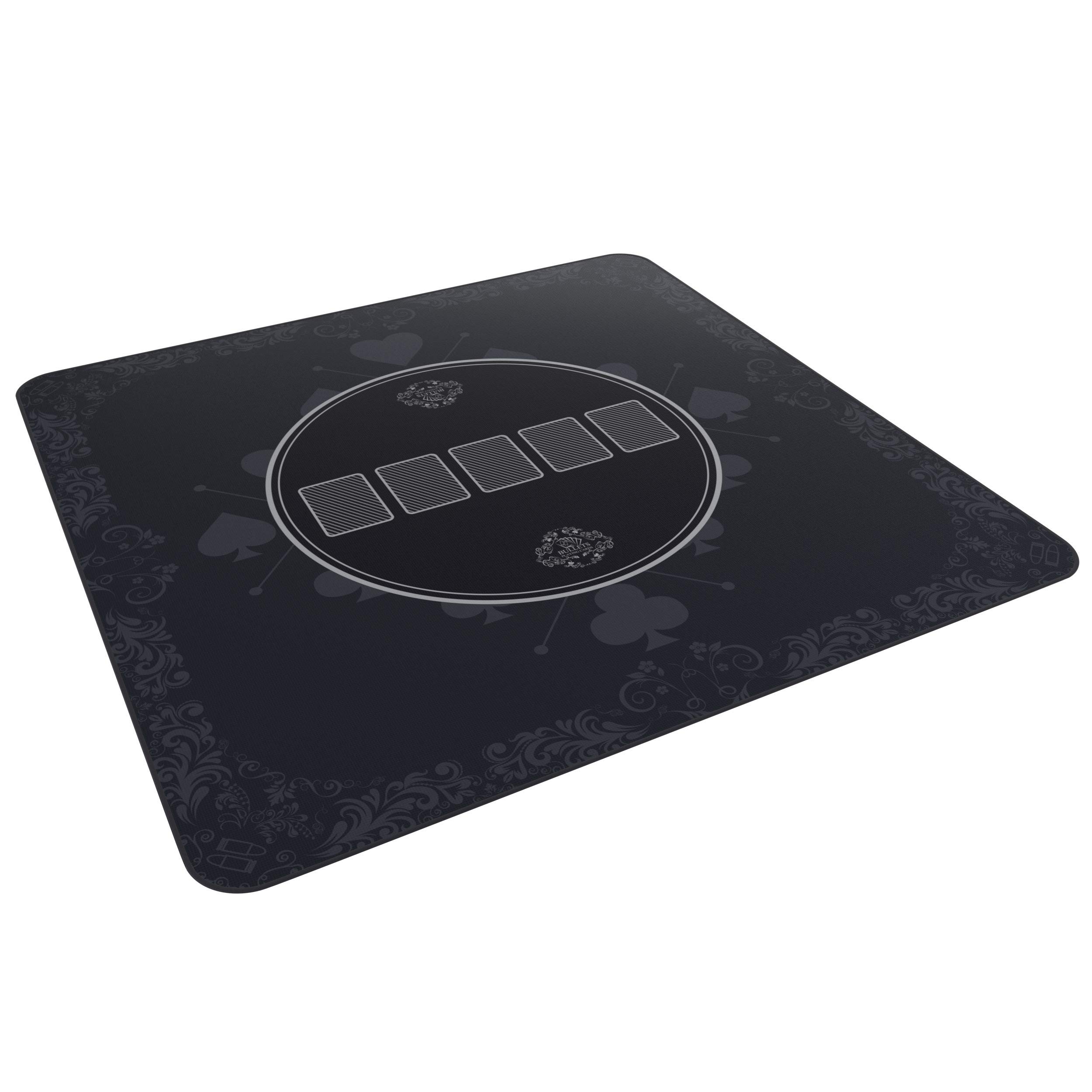Bullets Playing Cards, Poker Mat, Deluxe Table Cover with Carry Bag, Black, Adult Use, Unisex, Large