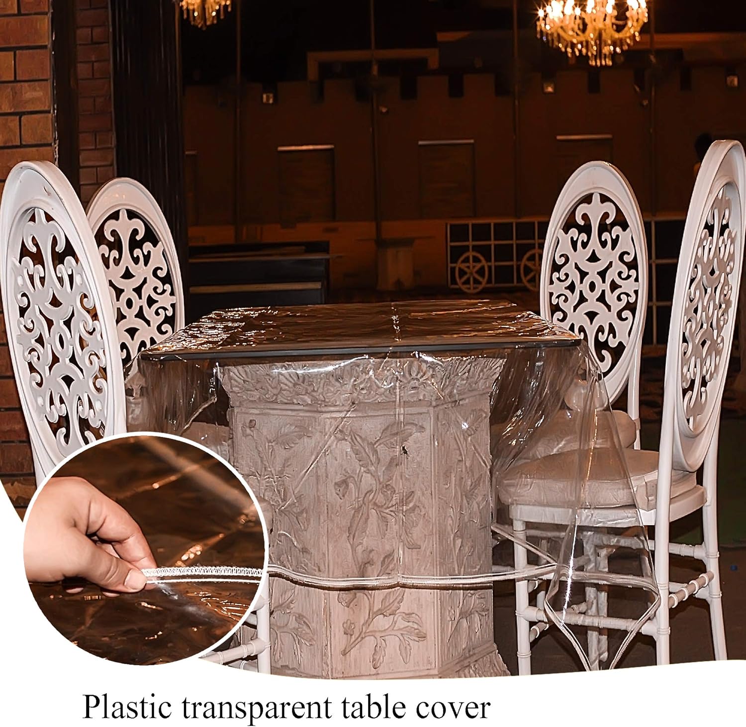 Crаzу Clеаrаnсе Plastic Tablecloth for Dinning Table, Clear Plastic Transparent Tablecloth Protector Water Proof, Family Party Holidays, Table Covers, Covers for Dining Table. (Rectangle 60 x 90)