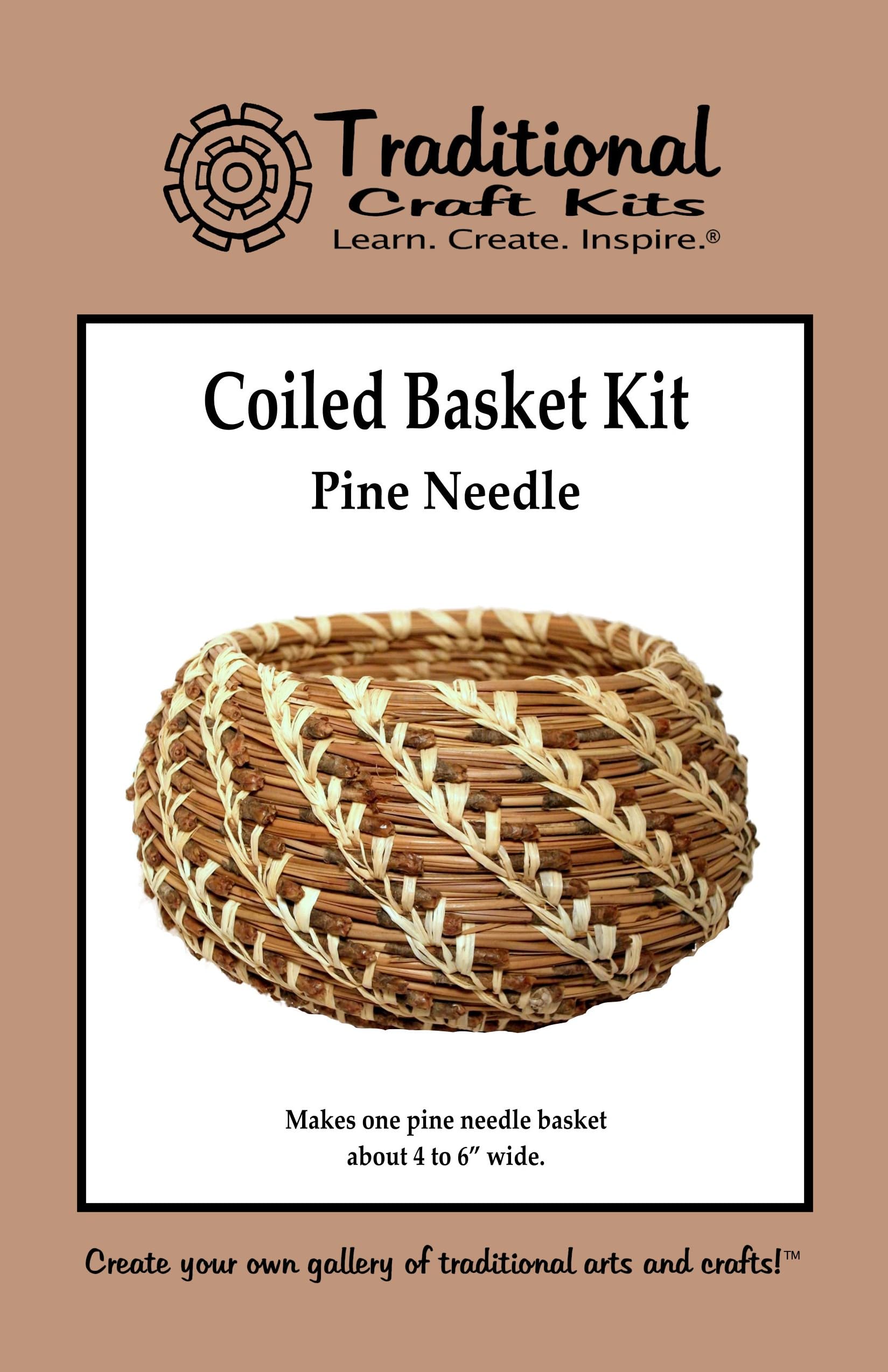 Coil Basket Kit - Pine Needle - Basket Weaving Kit Set with Supplies, Complete with Instructional Booklets and Basket Making Supplies