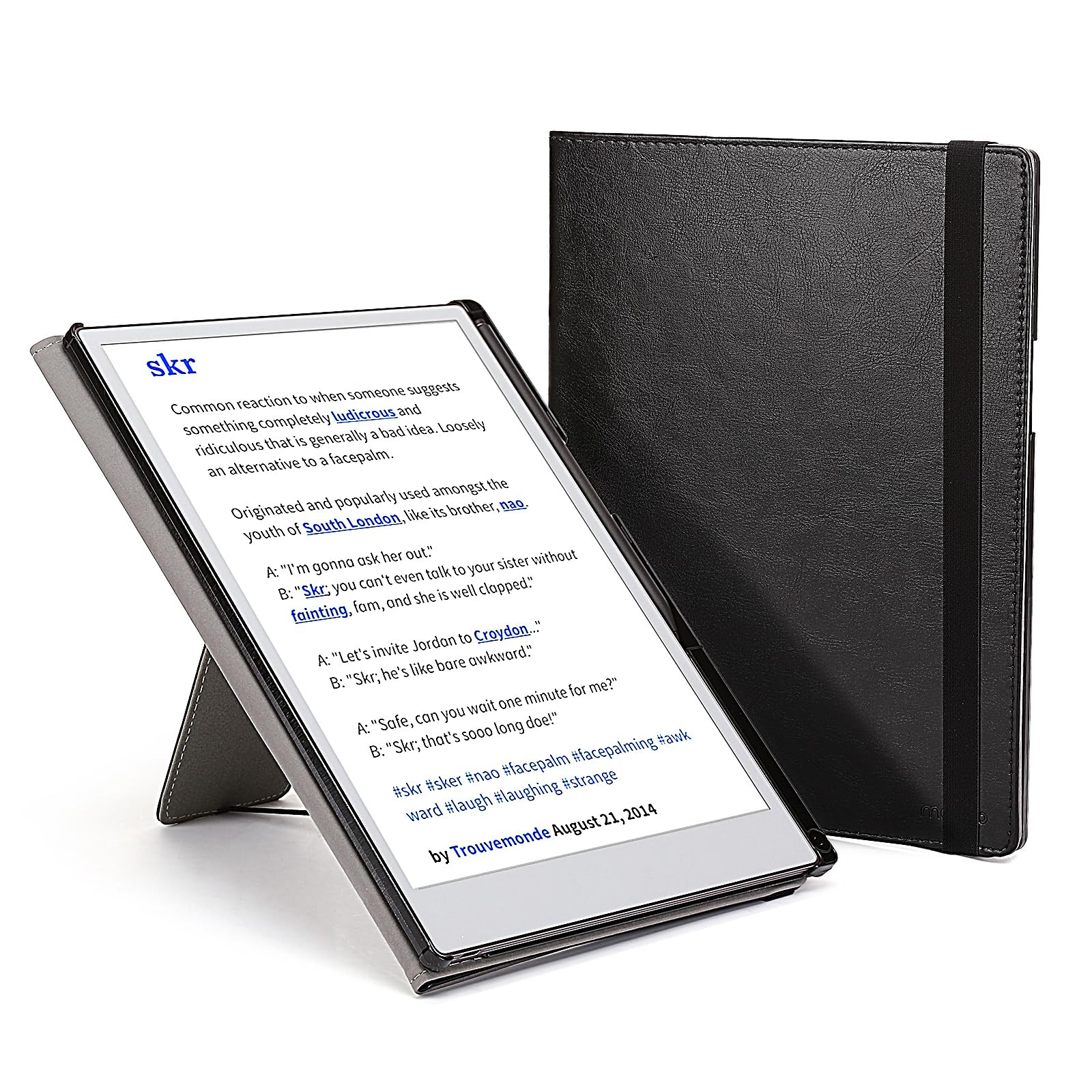 for Remarkable Paper Pro Case 2024,Protective Folio Case for Remarkable Paper Pro 11.8 inch with Fold Kickstand&Pen Holder,PU Leather Hard Back Shell Folio Cover with Hand Strap, Black