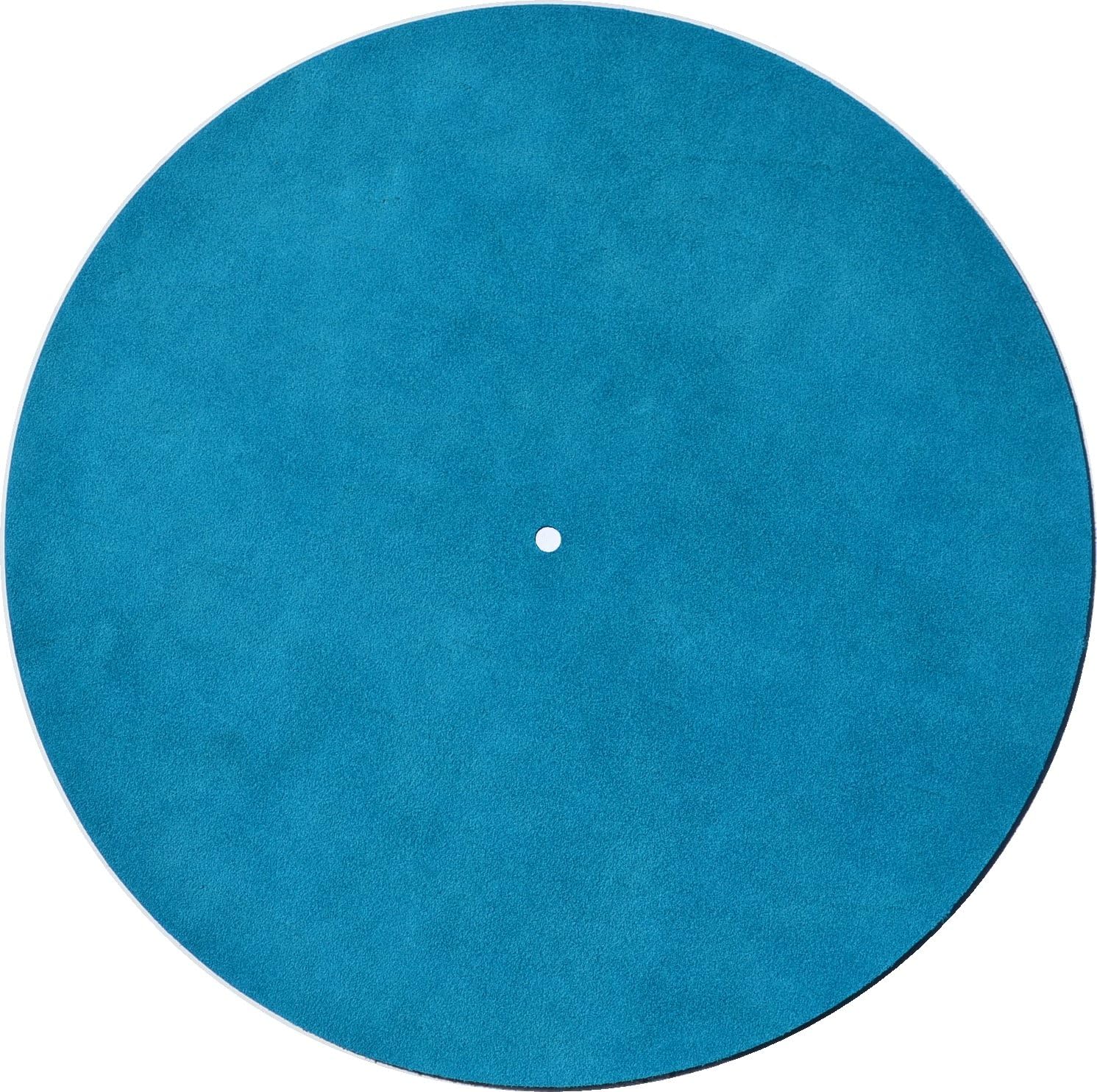 Leather Turntable Platter Mat - Turquoise Suede