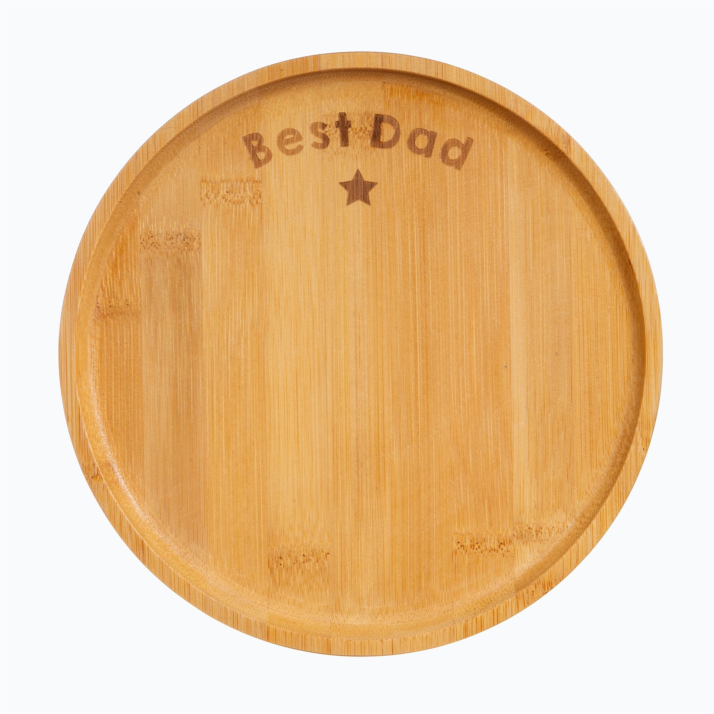 Sass & Belle Brown Best Dad Bamboo Plate