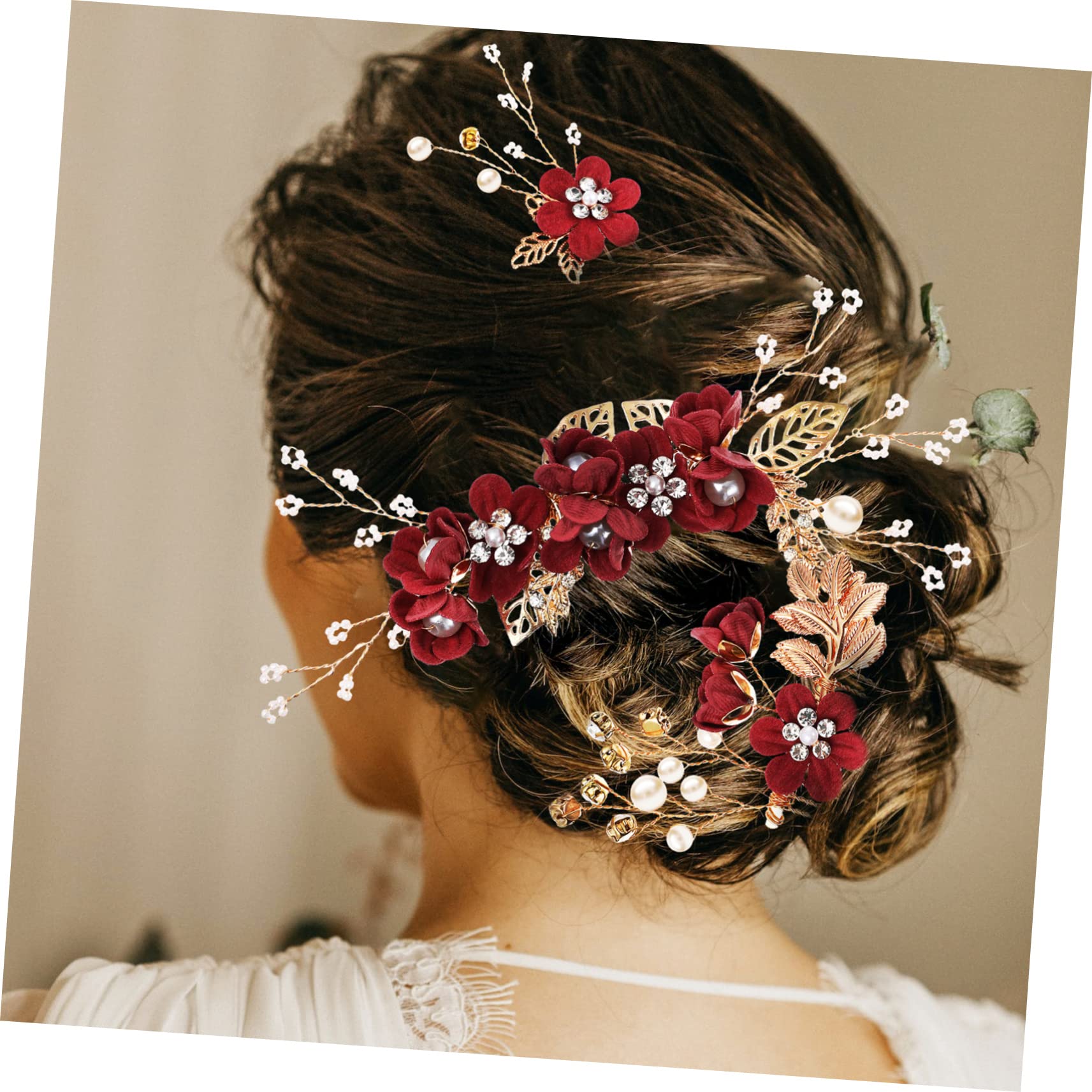 2set Fermaglio Matrimonio per Capelli da Sposa Perle Finte e Strass Pettine Laterale Accessori per Capelli per Sposa e Damigella d Onore
