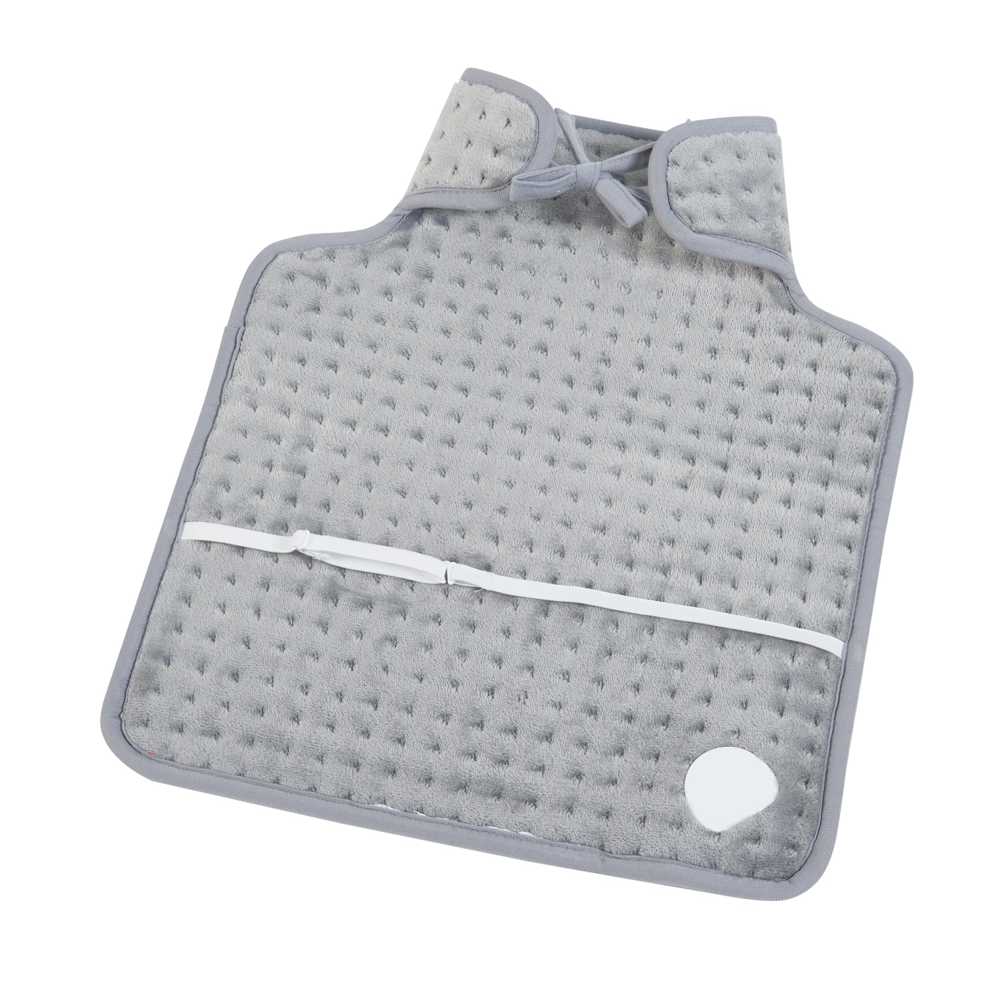 [en.casa] Almohadilla Eléctrica para Espalda con Cinta Almohada Térmica Apagado Automático Lavable 80W 4 Niveles de Calor Temperatura Regulable Vlies 50 x 40cm - Gris