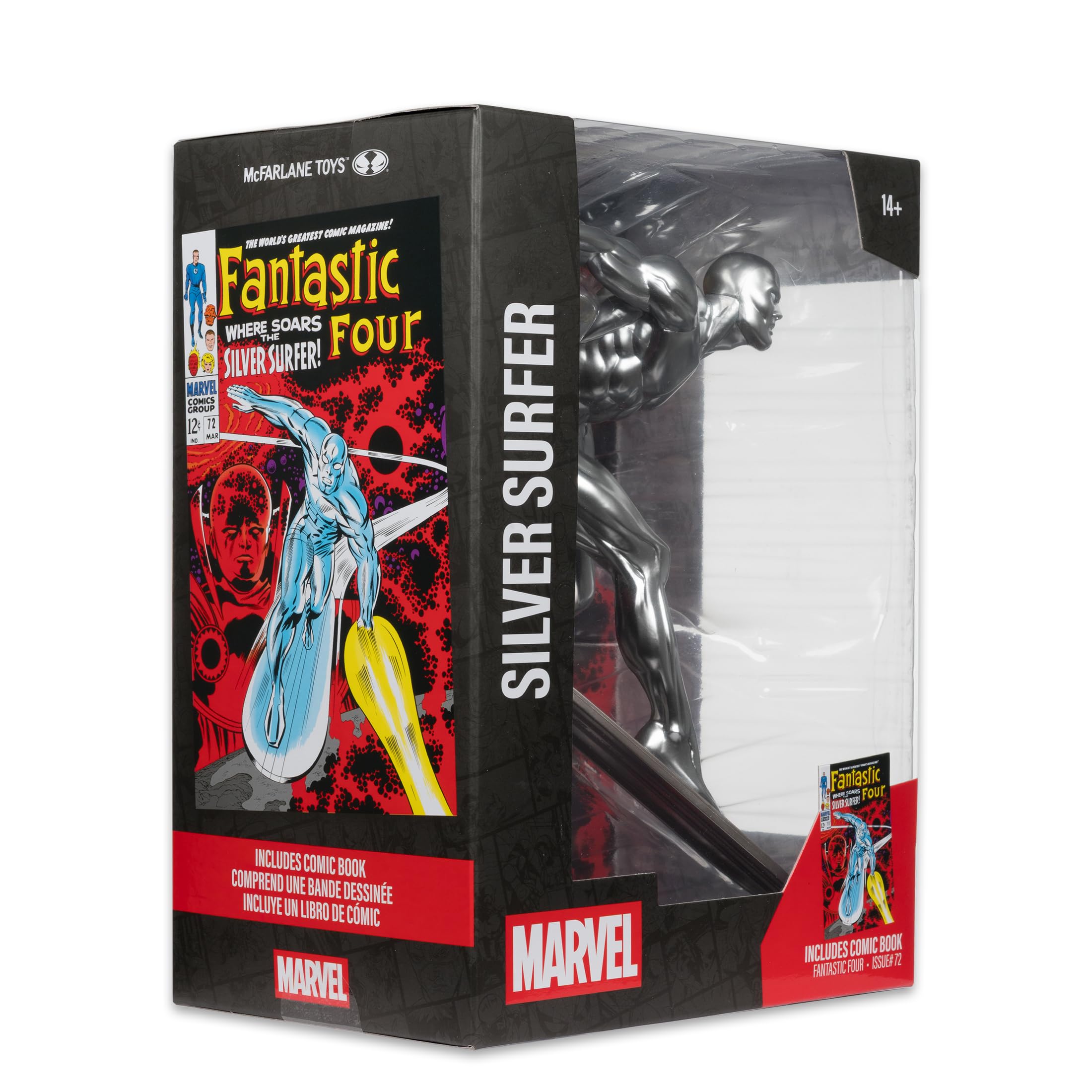 McFarlane Toys -Marvel Silver Surfer 1:6th Scala da collezione con scena (Fantastic Four # 72)