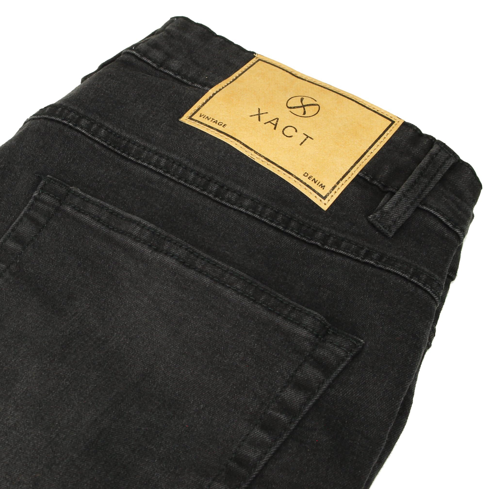Xact Pantalones Cortos Denim Hombre – Stretch 10 oz, Corte Regular, 5 Bolsillos, Cierre de Cremallera – Look Casual