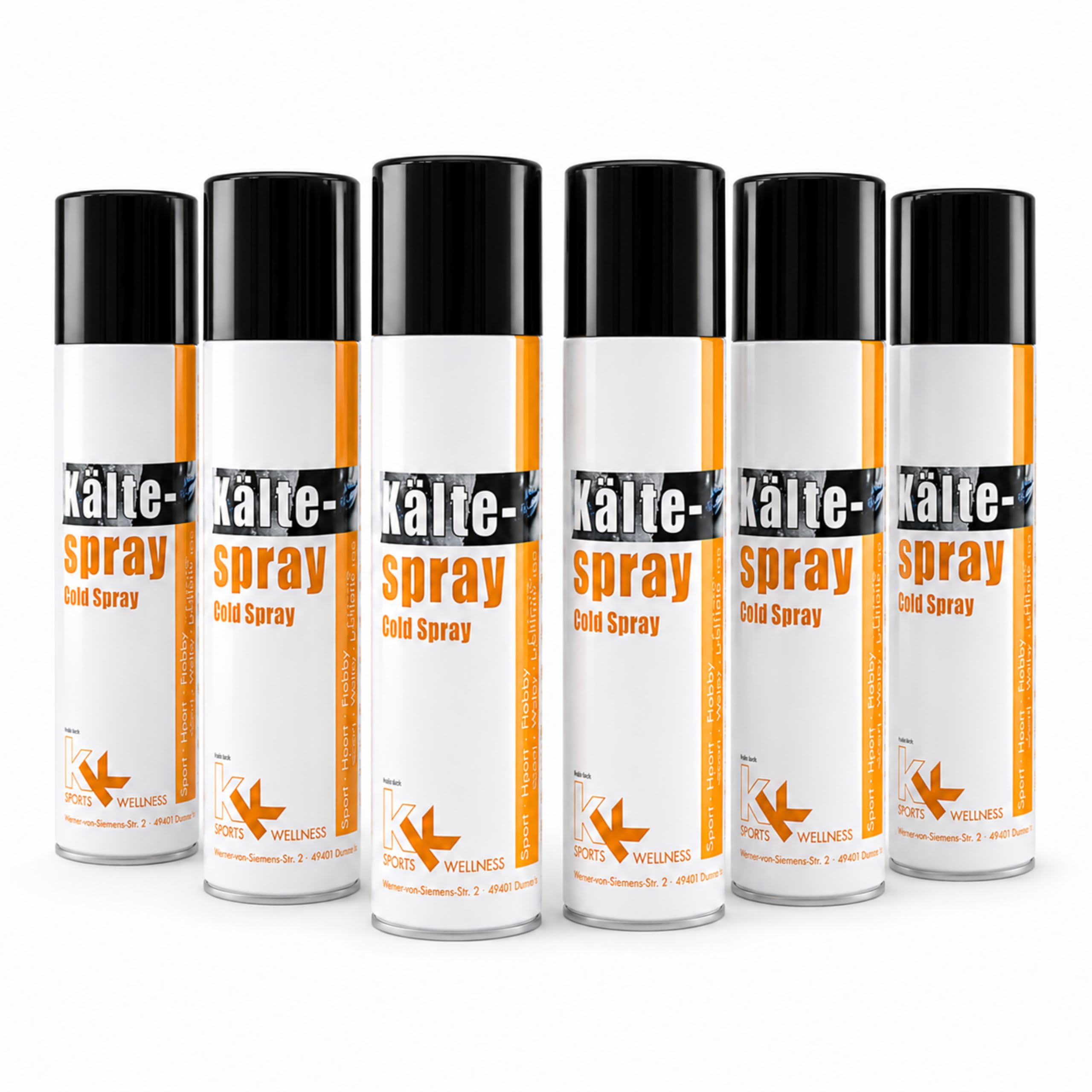 KK Kältespray 6 x 300 ml – Eisspray für Sportverletzungen, Muskeln & Gelenke – Cold Spray zur schnellen Kühlung bei Prellungen, Zerrungen & Verstauchungen – Sport Kühlung