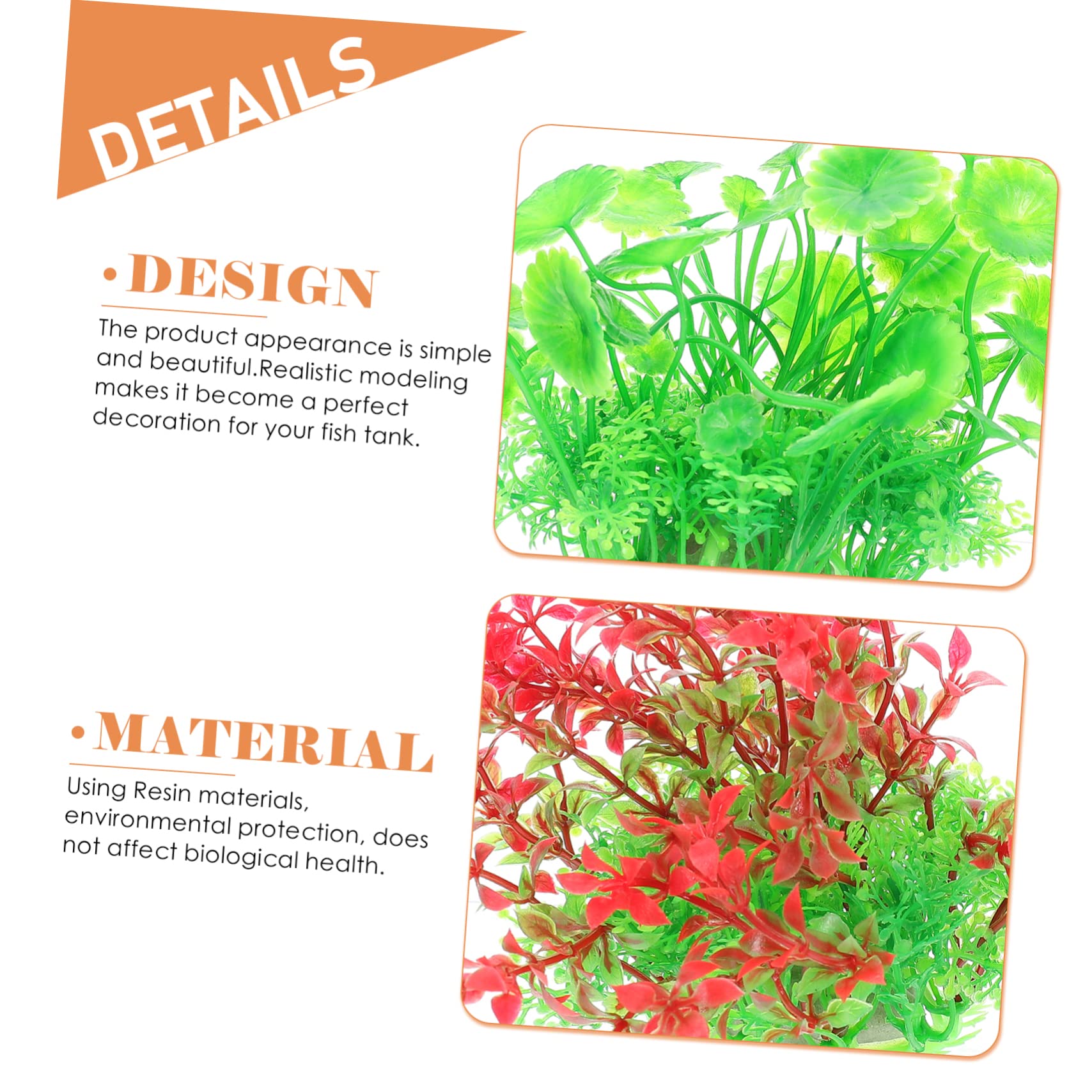 Toddmomy 2ensembles Set De Plantes Aquatiques Artificielles pour Aquarium Décorations De Réservoir De Poissons Faux Plantes De Rocaille Naturelle Et Végétation