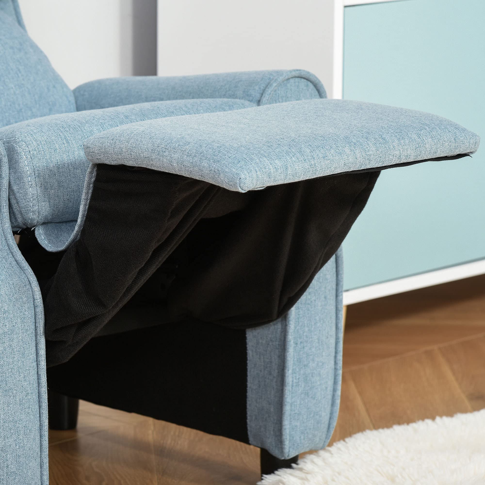 HOMCOM Kindersofa Kindersessel mit Fußstütze Armlehne verstellbare Rückenlehne Relaxsessel Kindercouch Stuhl Liegecouch Kinder Sofa für 3-5 Jahre Jungen und Mädchen Blau