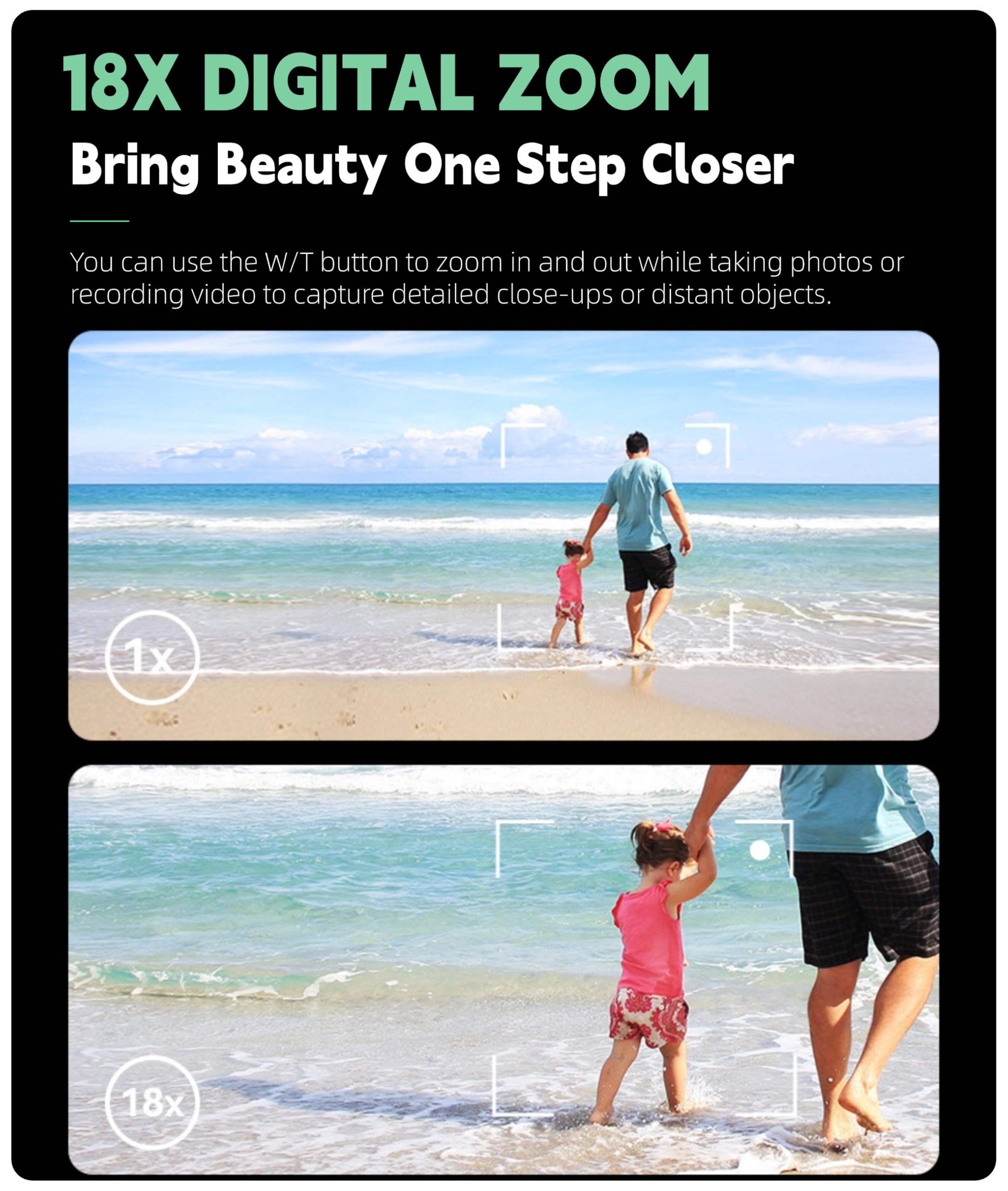 Cámara Digital con Pantalla LCD Abatible, Cámara UHD 4K 64MP, Cámara Digital de Apuntar y Disparar con Zoom 18X, Cámara Vlogging para Fotografía de Viajes Vlogging (Black)