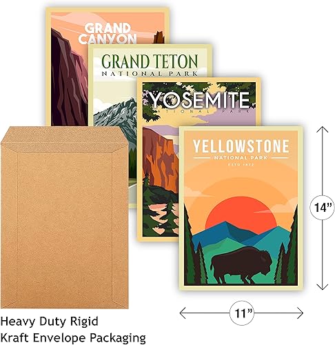 Miniatura 7 de Pera Print Pósteres retro, Parque Nacional, juego de 4, Gran Cañón, Grand Teton, piedra amarilla, Yosemite, 11 x 14 pulgadas, papel fotográfico de