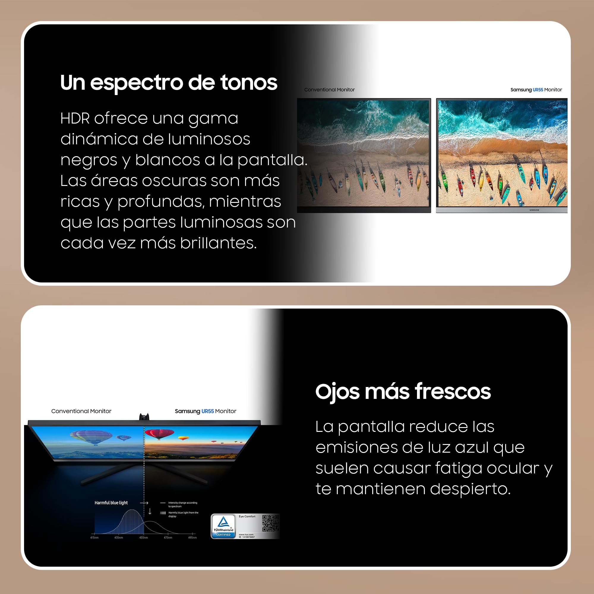 Samsung Monitor HRM UR55 (U28R552), Flat, 28", 3840x2160 (UHD 4K), HDR10, IPS, 60 Hz, 4 ms, FreeSync, HDMI, Display Port, Ingresso Audio, PIP e PBP, Eye Saver Mode, Flicker Free