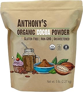 Anthony's Organic Cocoa Powder, 5 lb, Unsweetened, Gluten Free, Non GMO