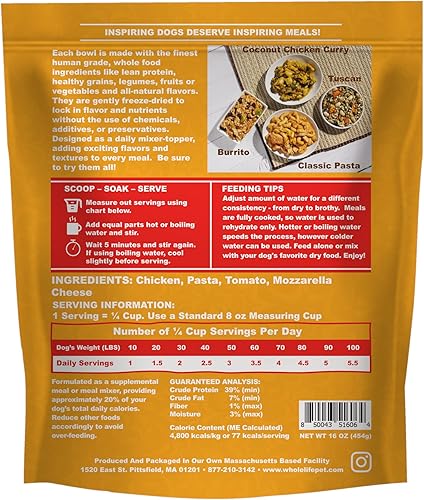 Miniatura 7 de Whole Life Pet Bistro Bowl para perros, mezclador de comidas de grado humano, ingredientes saludables de alimentos integrales, ricos en proteínas,