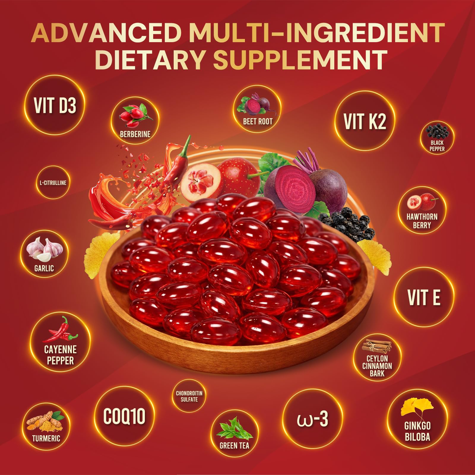 Cayenne Pepper Capsules Supplement | 18-in-1 3000 mg per Serving with CoQ10, Vitamins D3, K2, E & Beetroot | Supports Healthy Circulation, Antioxidant Protection, Metabolism Function* | 240 Capsules — Amazon image 7