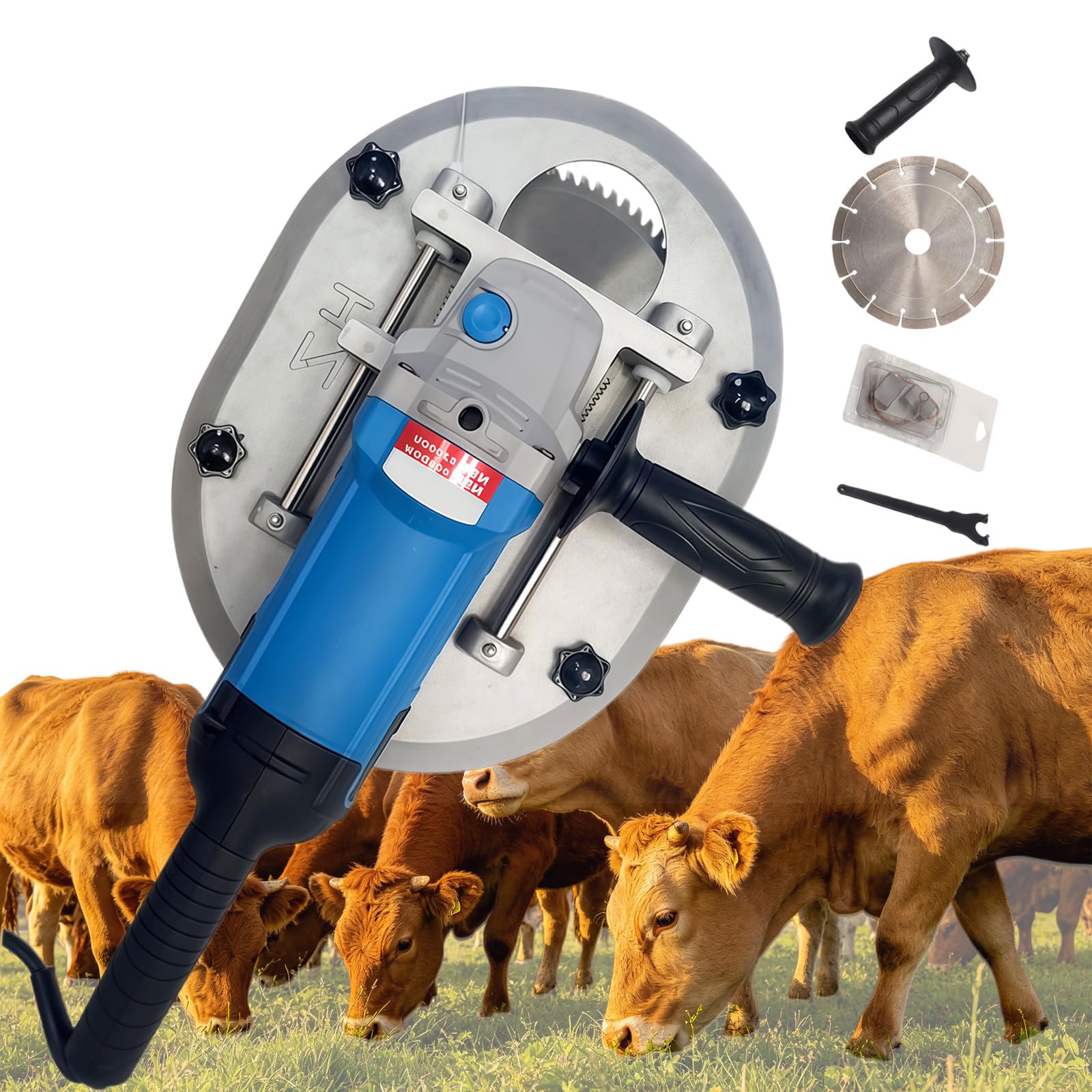 1700W Elektrische Enthornungssäge für Erwachsene Rinder, 8500 U/min Hornschneider, 8,5cm Sägeblatt, Schnelle Heizung, für Rinder, Ziegen & Schafe, für Nutztiere