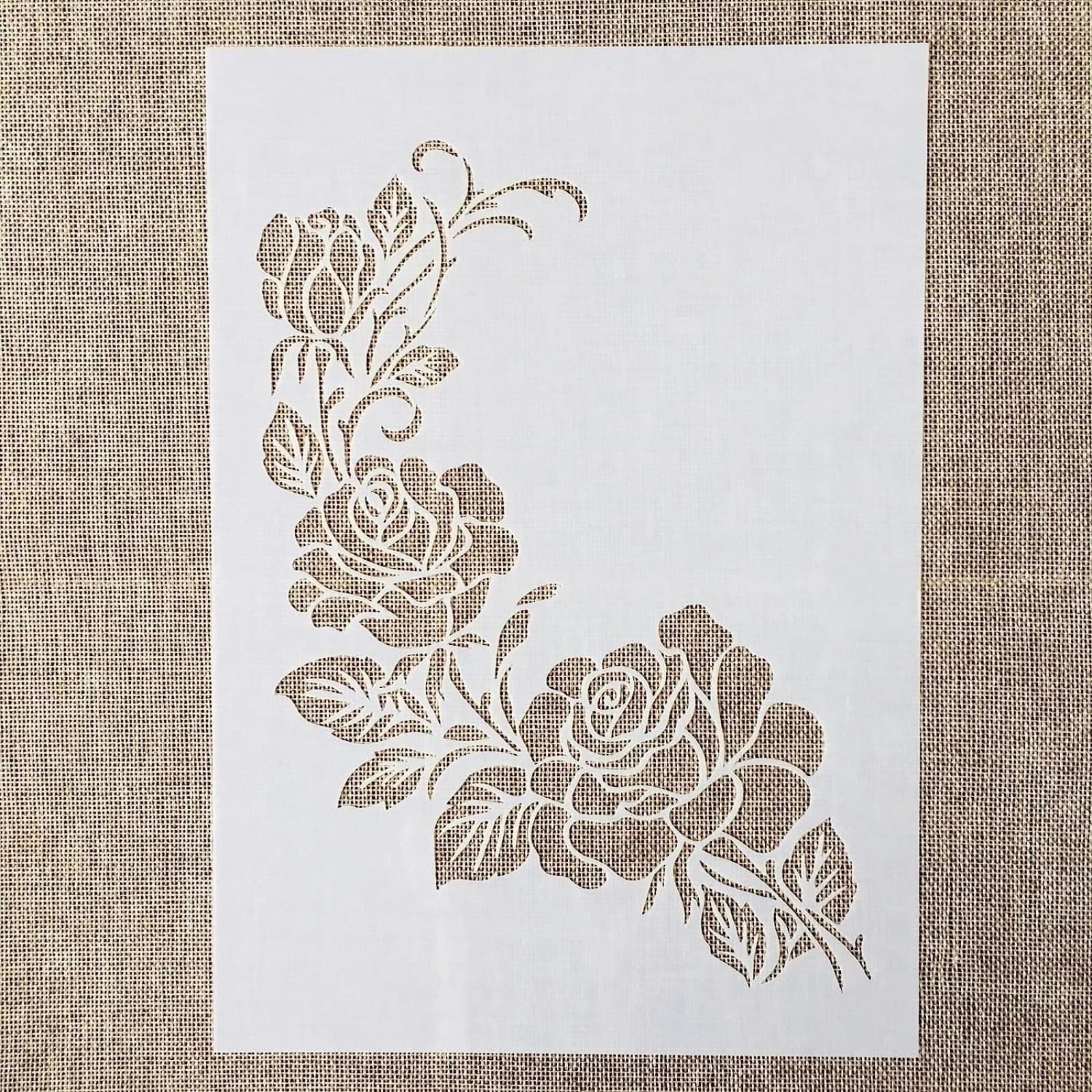 TIAMECH A4 Flower Bouquet Stencil for Painting on Wood Reusable Rose Layering Stencil DIY Scrapbook Coloring Decorative Size 8.3 x 11.7inch Templates