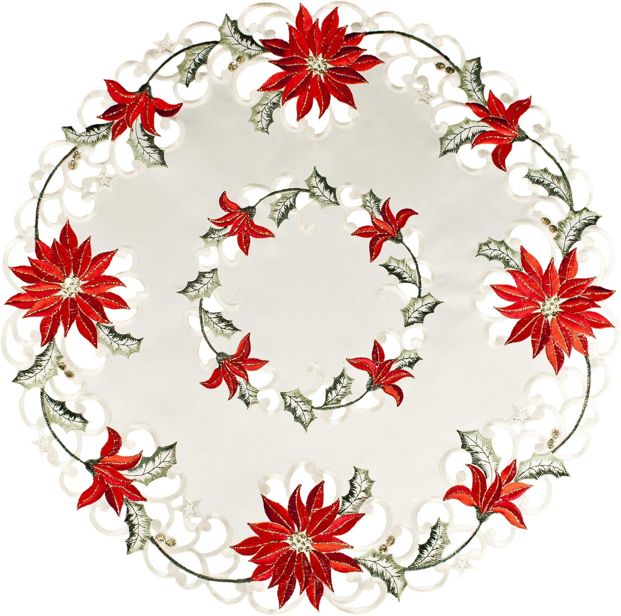 Fennco Style Hand Beaded Christmas Trees Holiday Placemat