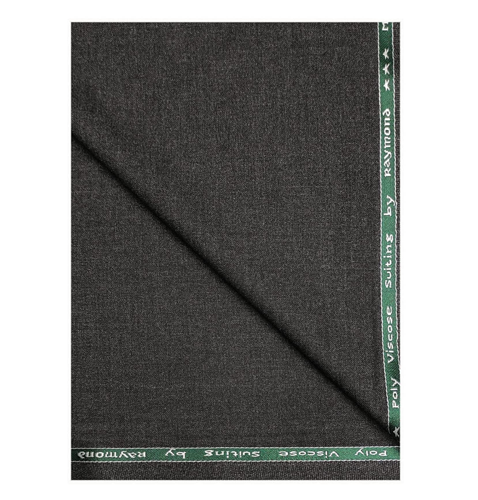 Raymond Men'S Poly Viscose Solid Unstitched 1.2M Trouser Fabric (Dark Grey, All Weather Fabric)